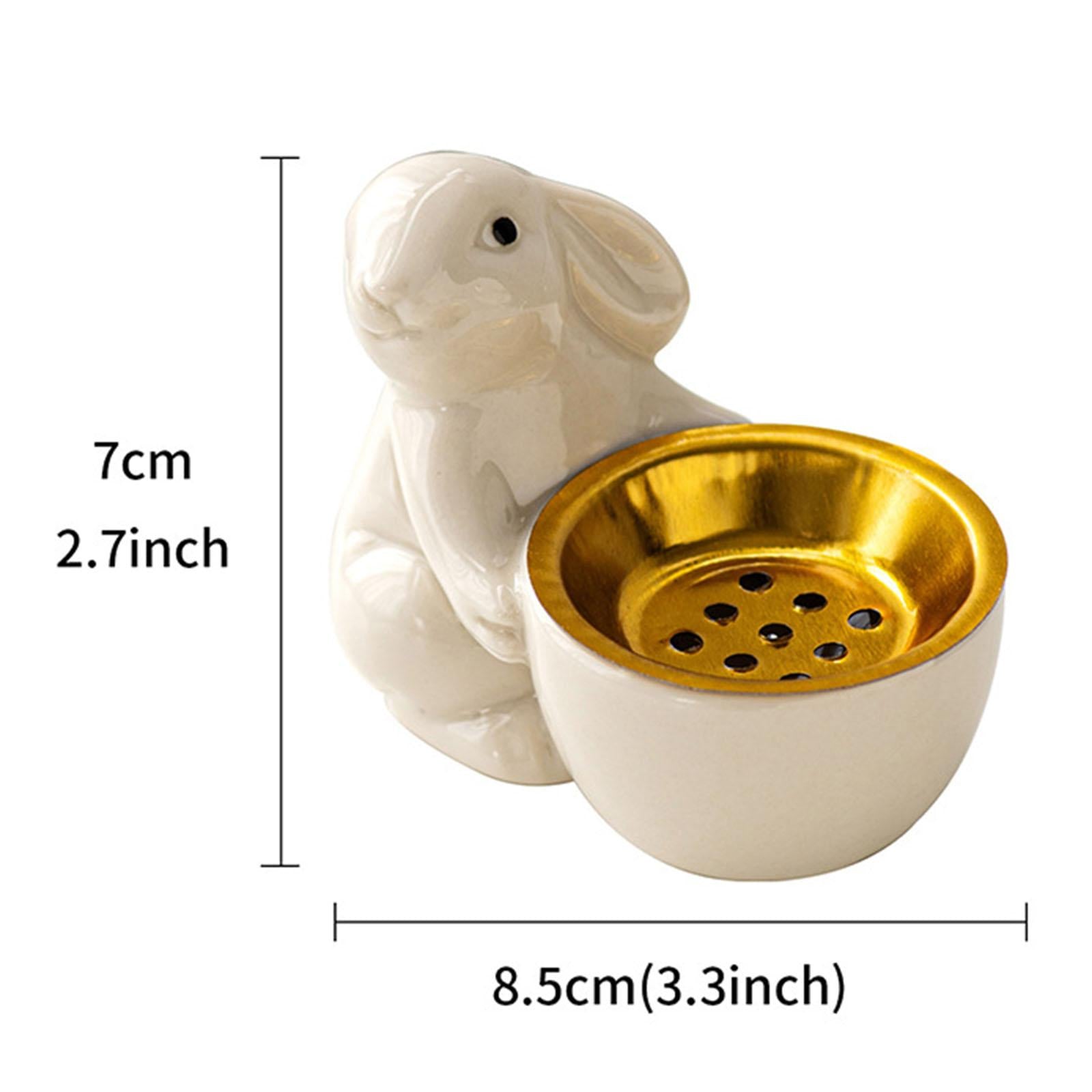 Rabbit Incense Holder Rabbit Incense Burner for Living Room Indoor Bookshelf White