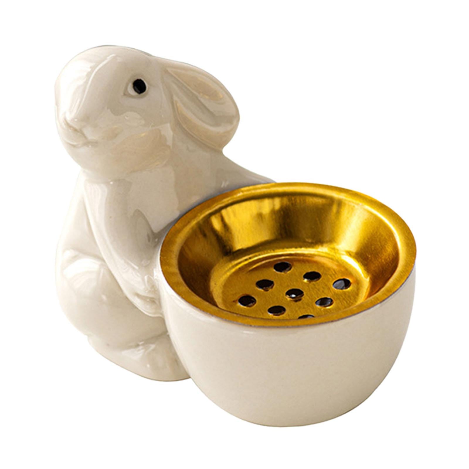 Rabbit Incense Holder Rabbit Incense Burner for Living Room Indoor Bookshelf White