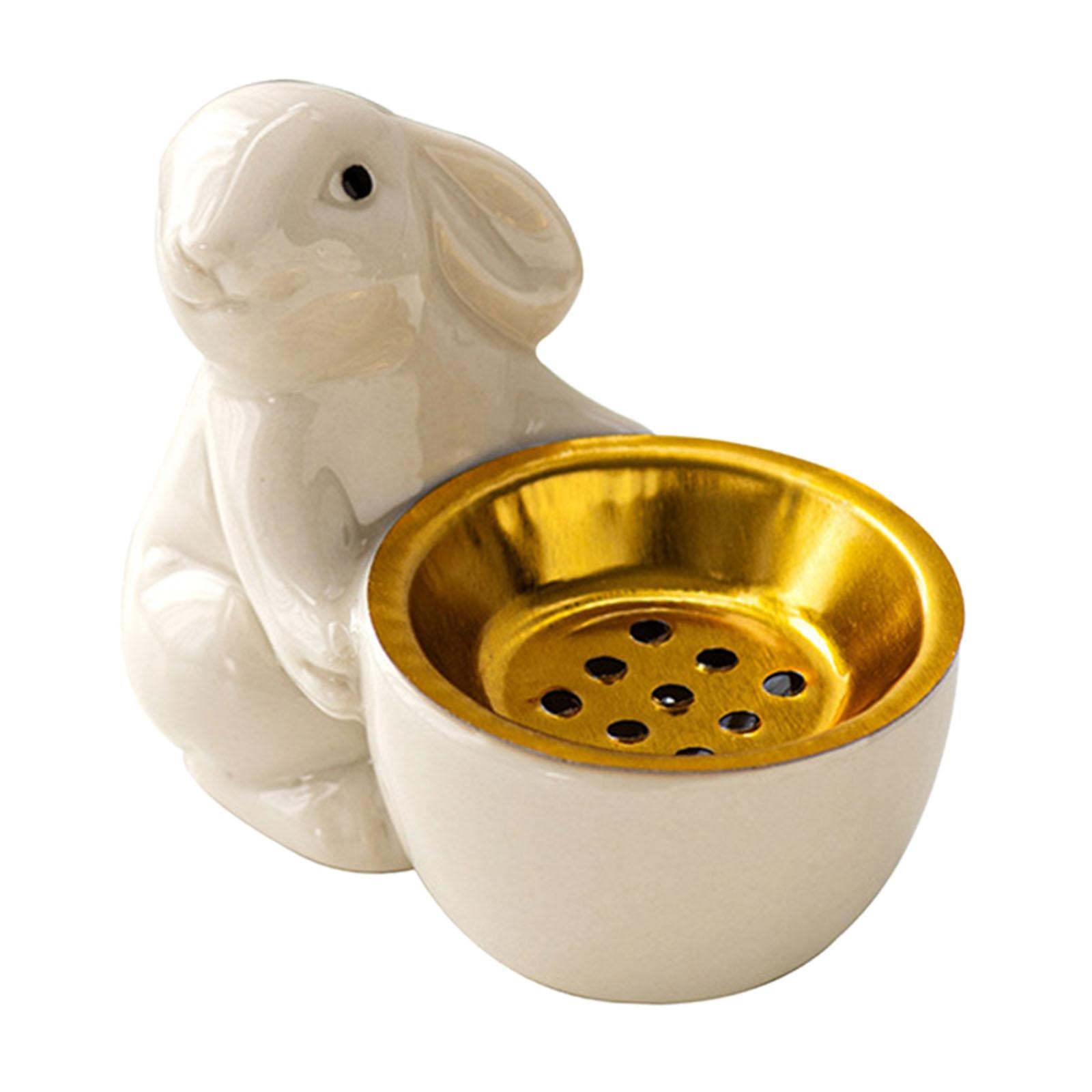 Rabbit Incense Holder Rabbit Incense Burner for Living Room Indoor Bookshelf White
