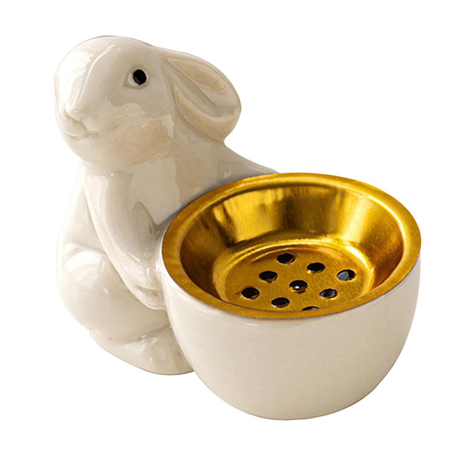 Rabbit Incense Holder Rabbit Incense Burner for Living Room Indoor Bookshelf White