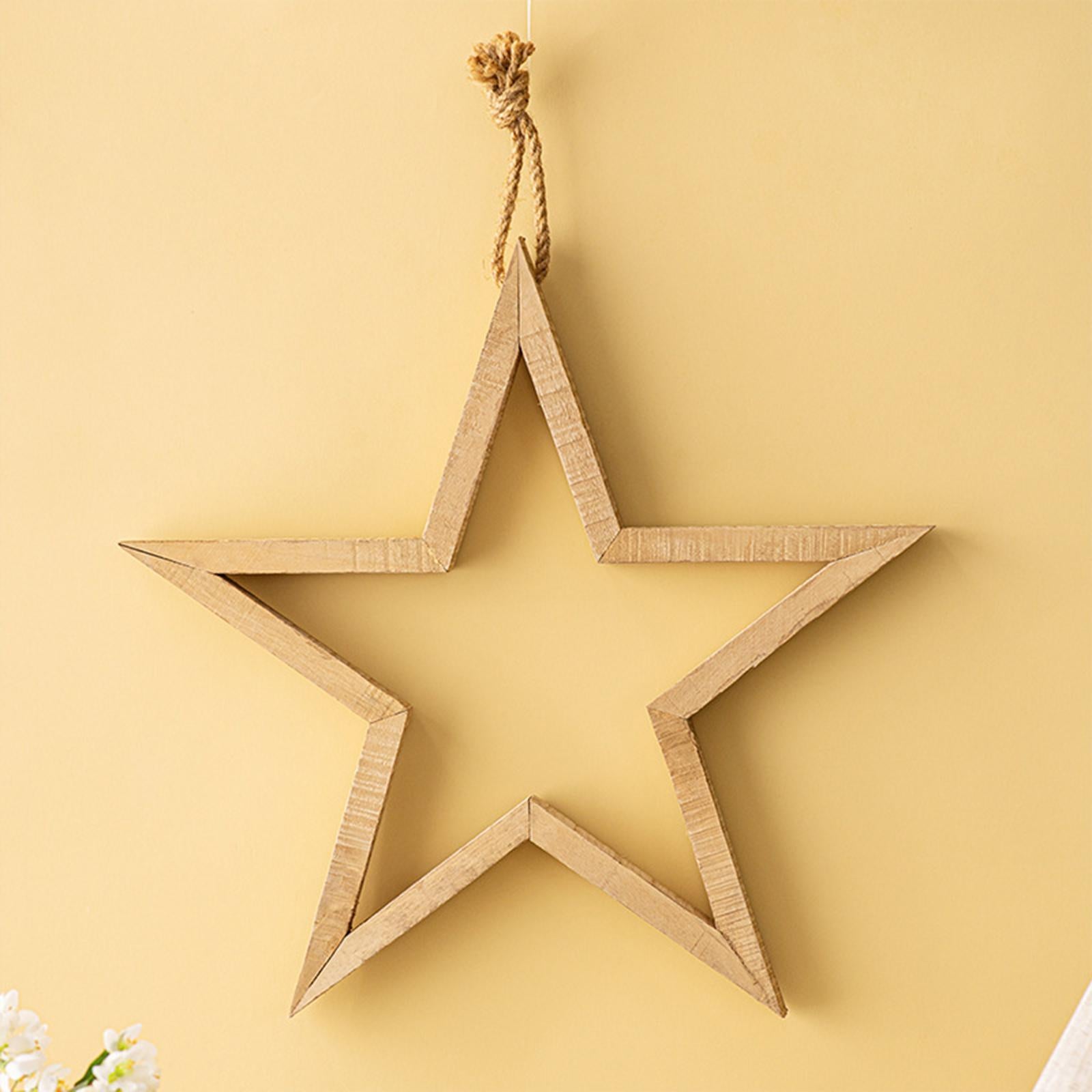 Hanging Star Pendant with Rope Farmhouse Star Ornaments for Home Office Wall