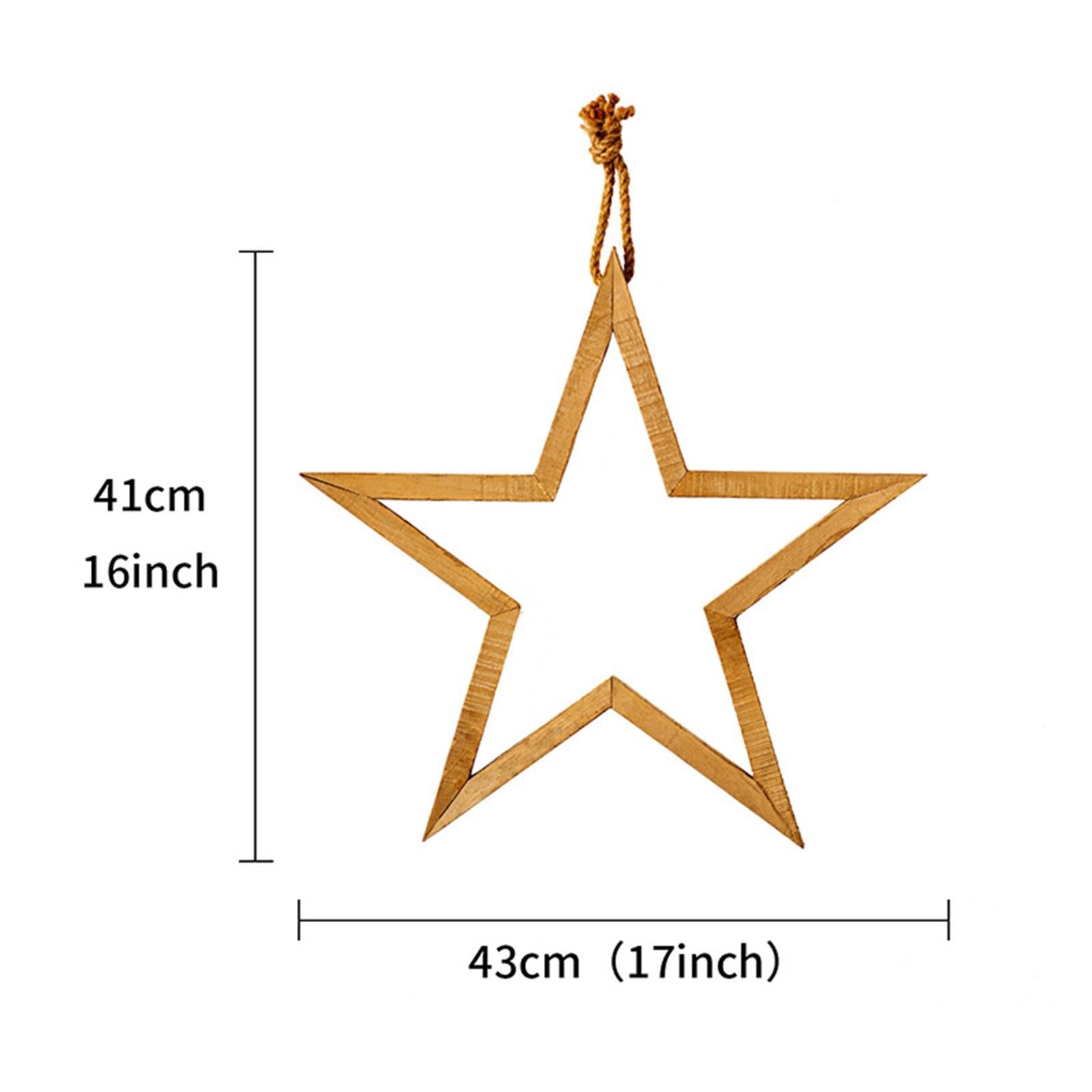 Hanging Star Pendant with Rope Farmhouse Star Ornaments for Home Office Wall