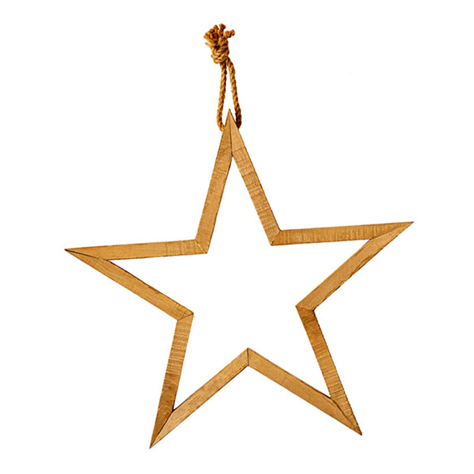 Hanging Star Pendant with Rope Farmhouse Star Ornaments for Home Office Wall