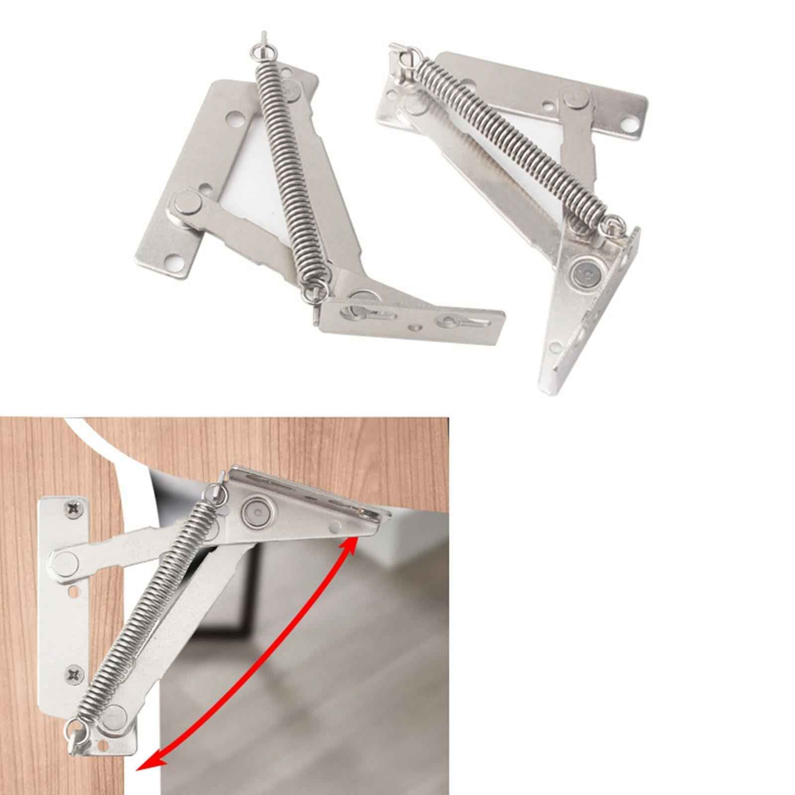 2Pcs 80 Degree Foldable Lifting Brackets Steel Spring Hinge for Folding Sofa