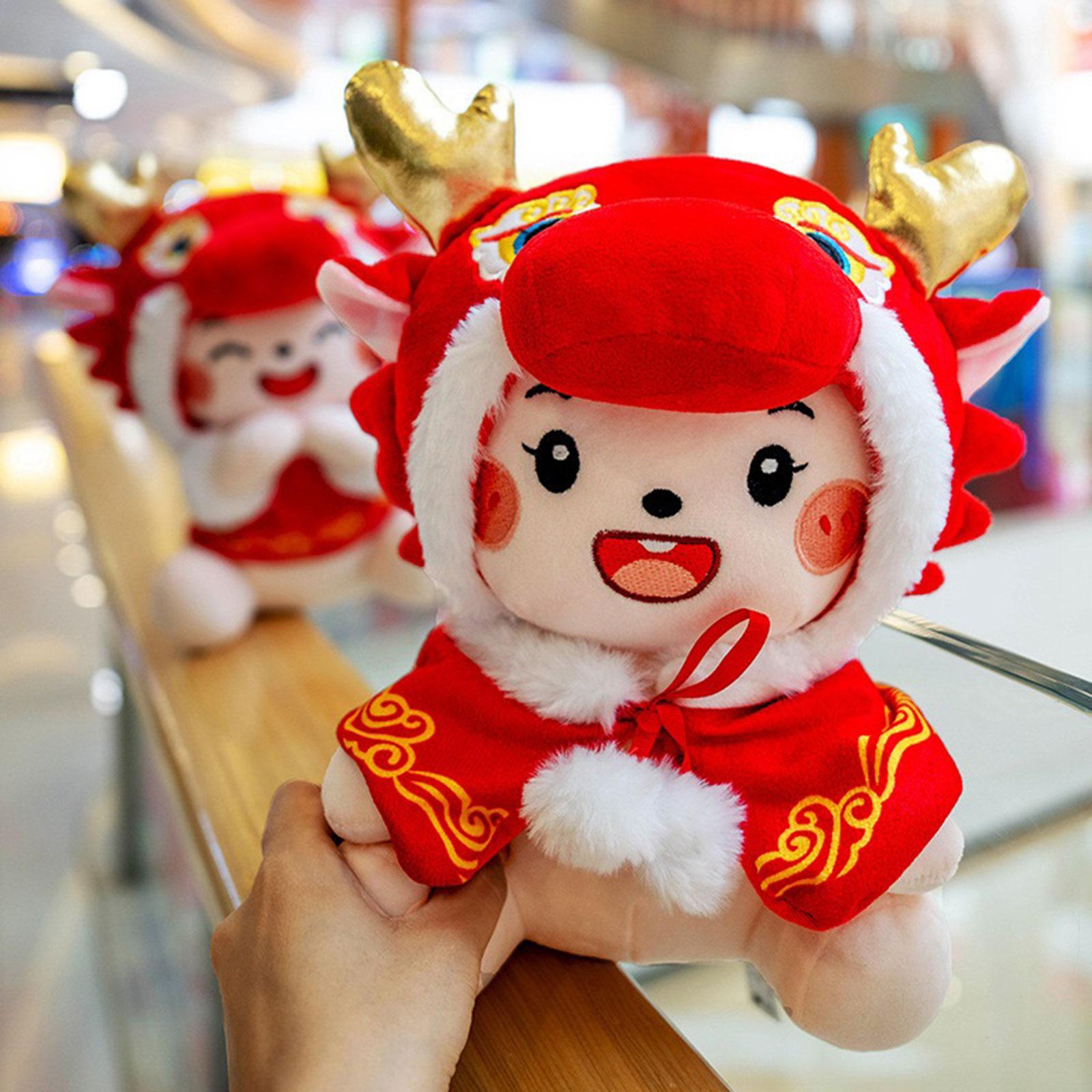 2024 Chinese New Year Dragon Plush Doll Mascot for Hotel Cafe Party Supplies 30 cm