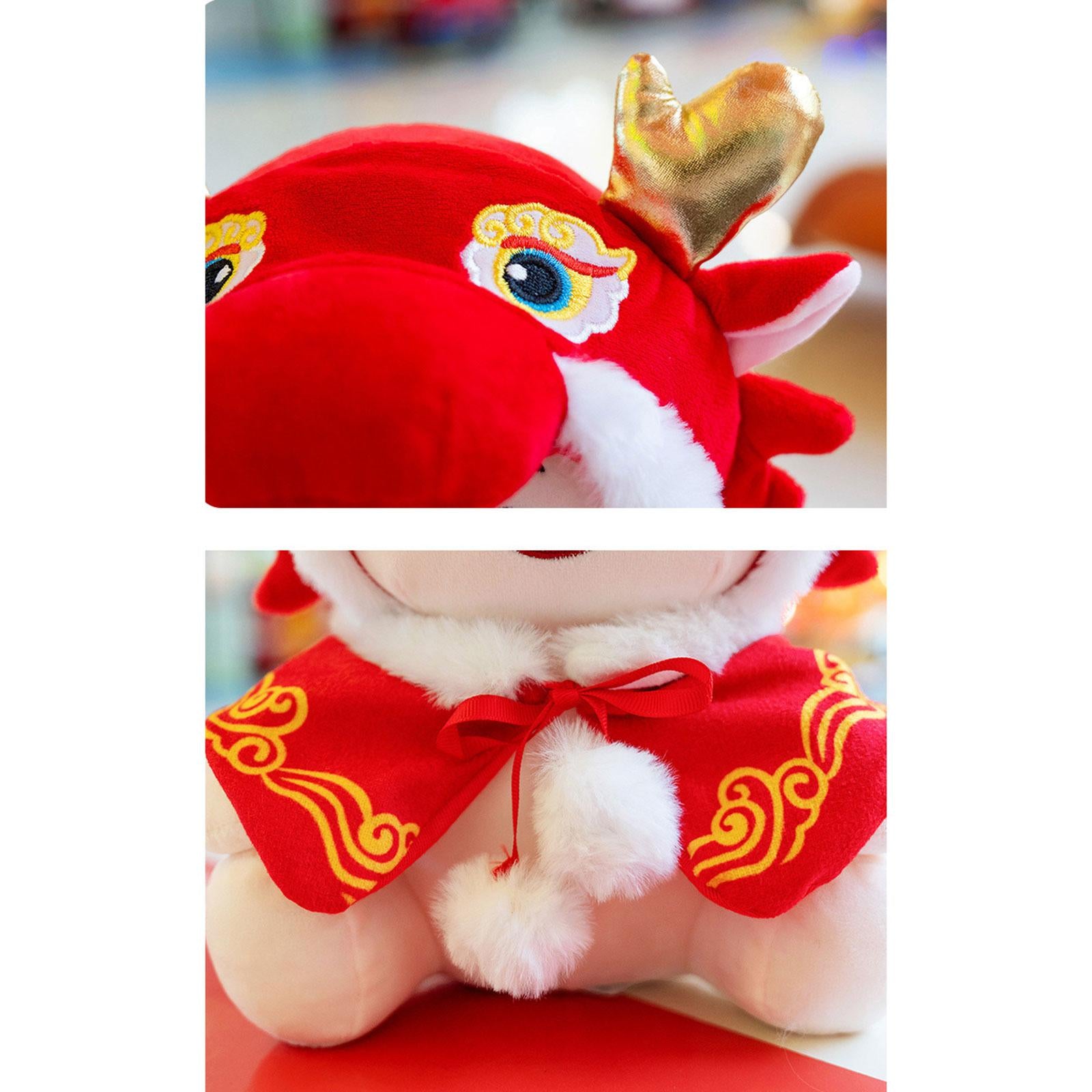 2024 Chinese New Year Dragon Plush Doll Mascot for Hotel Cafe Party Supplies 30 cm