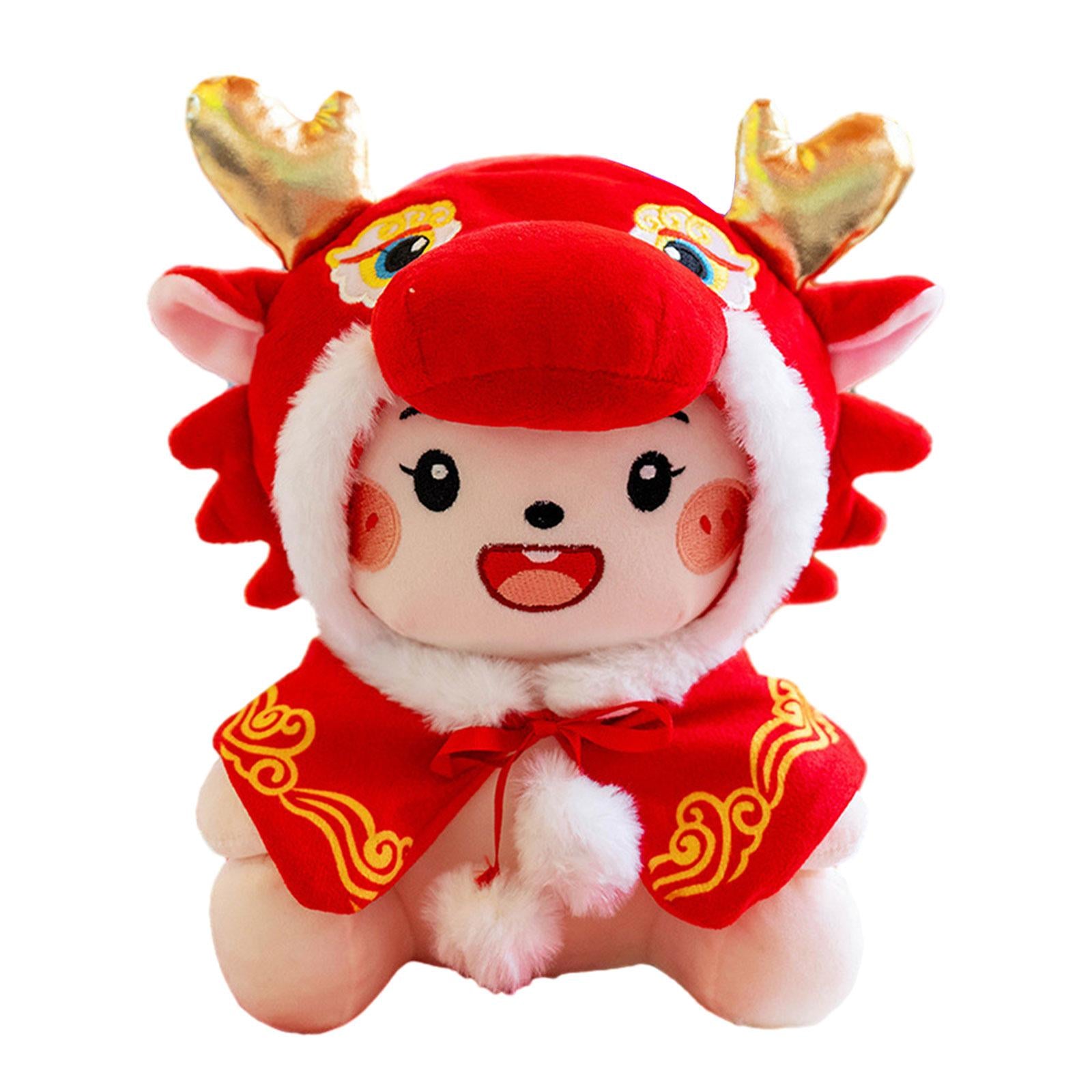 2024 Chinese New Year Dragon Plush Doll Mascot for Hotel Cafe Party Supplies 30 cm