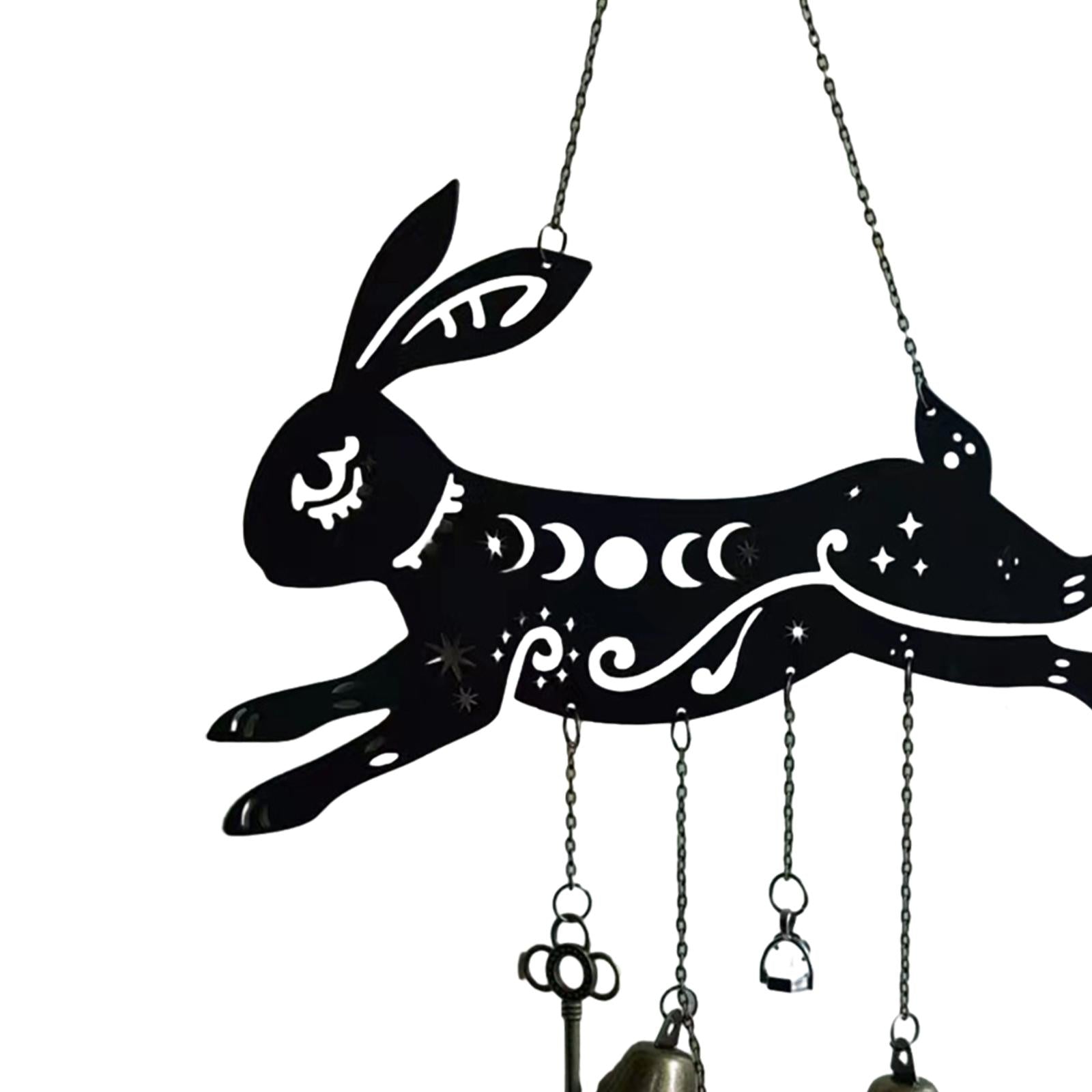 Metal Wind Chime Easter Pendant Gift Party Supplies Decorations Hanging Bell Rabbit