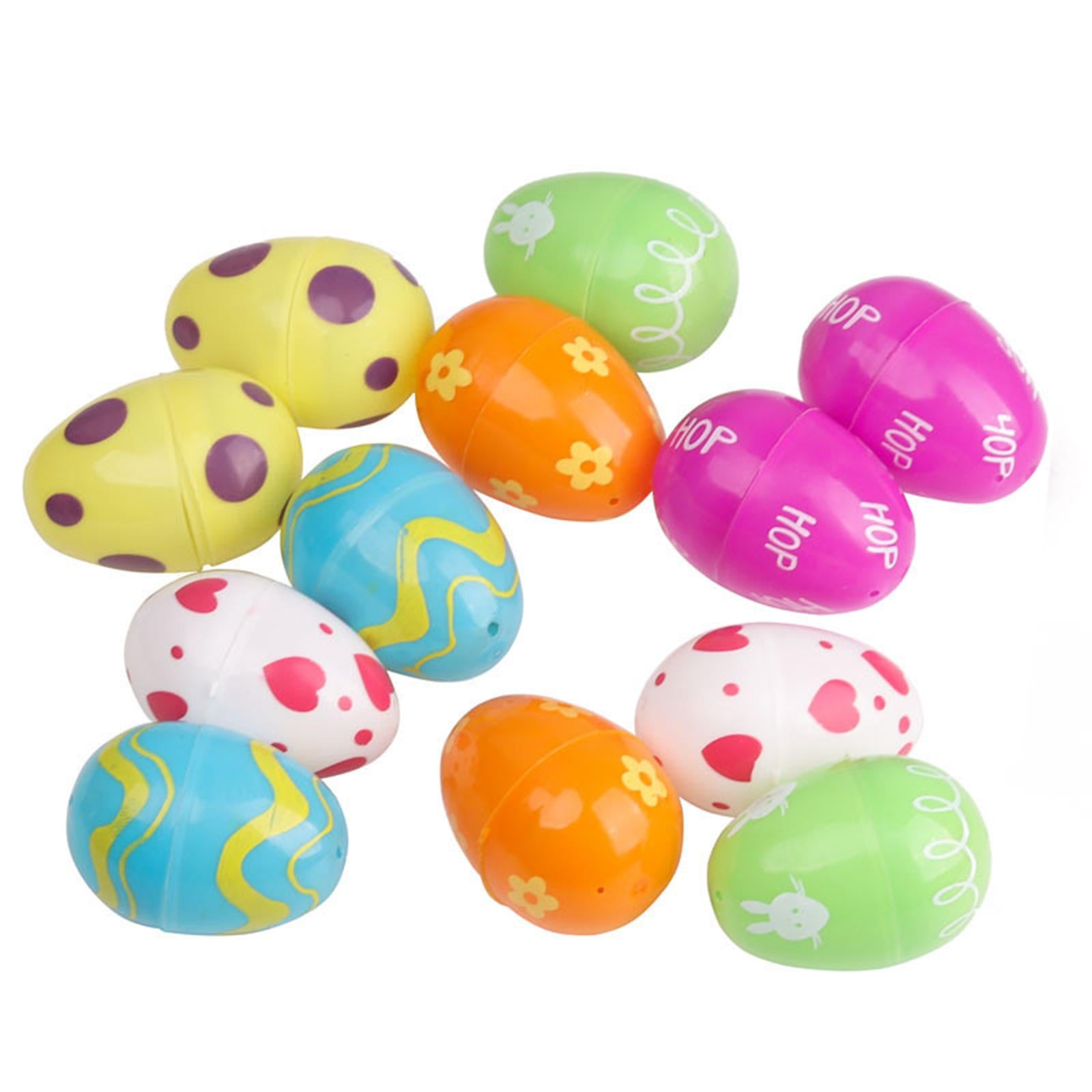 24Pcs Empty Easter Eggs Easter Basket Stuffers for DIY Crafts Filling Treats