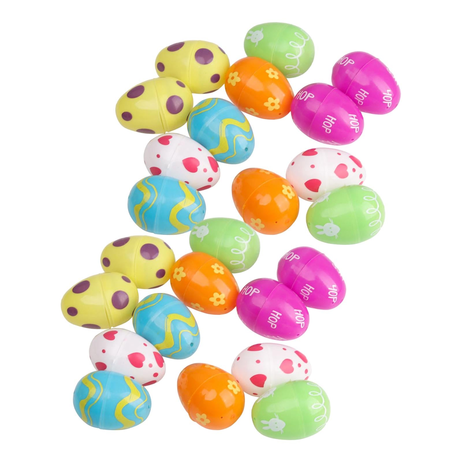 24Pcs Empty Easter Eggs Easter Basket Stuffers for DIY Crafts Filling Treats