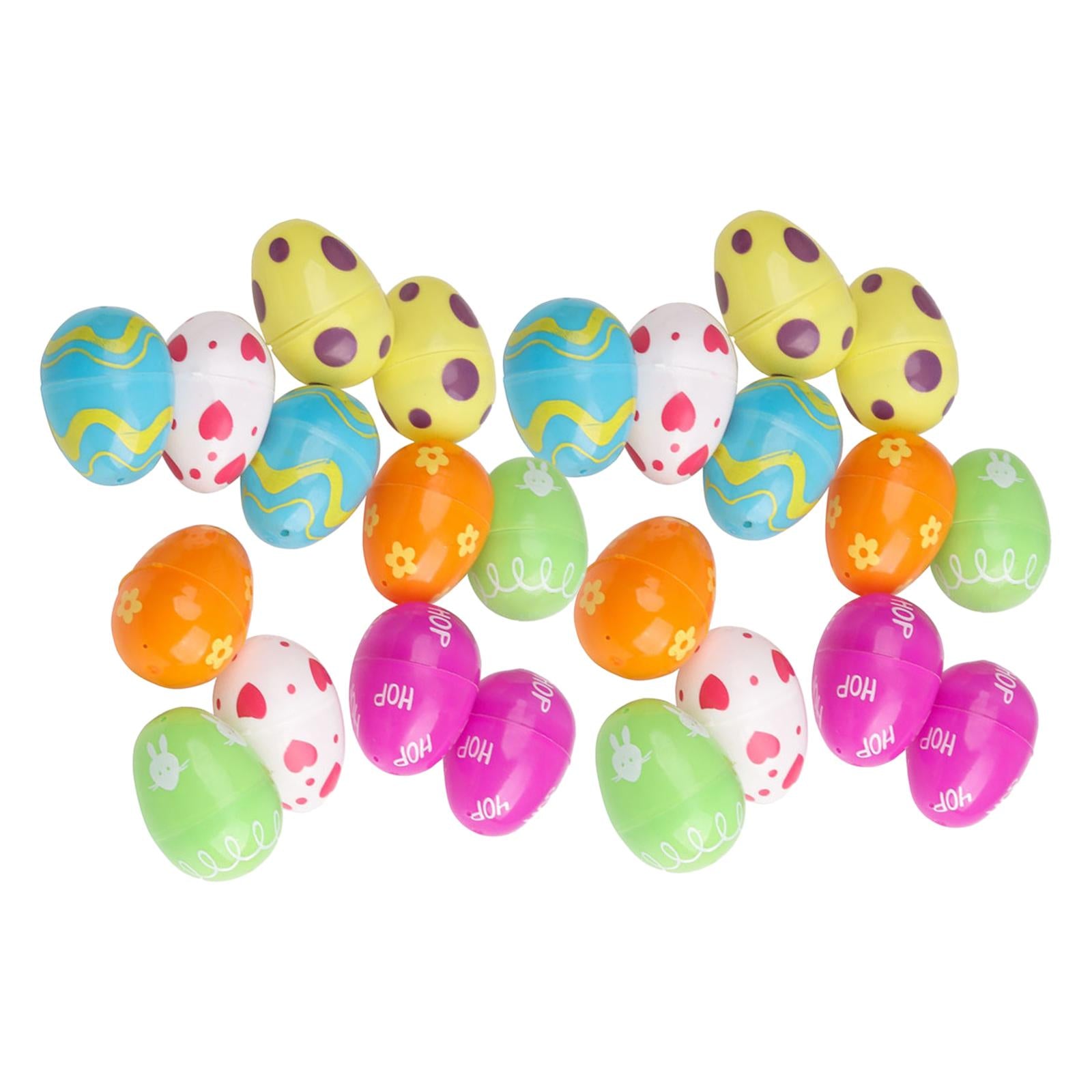 24Pcs Empty Easter Eggs Easter Basket Stuffers for DIY Crafts Filling Treats