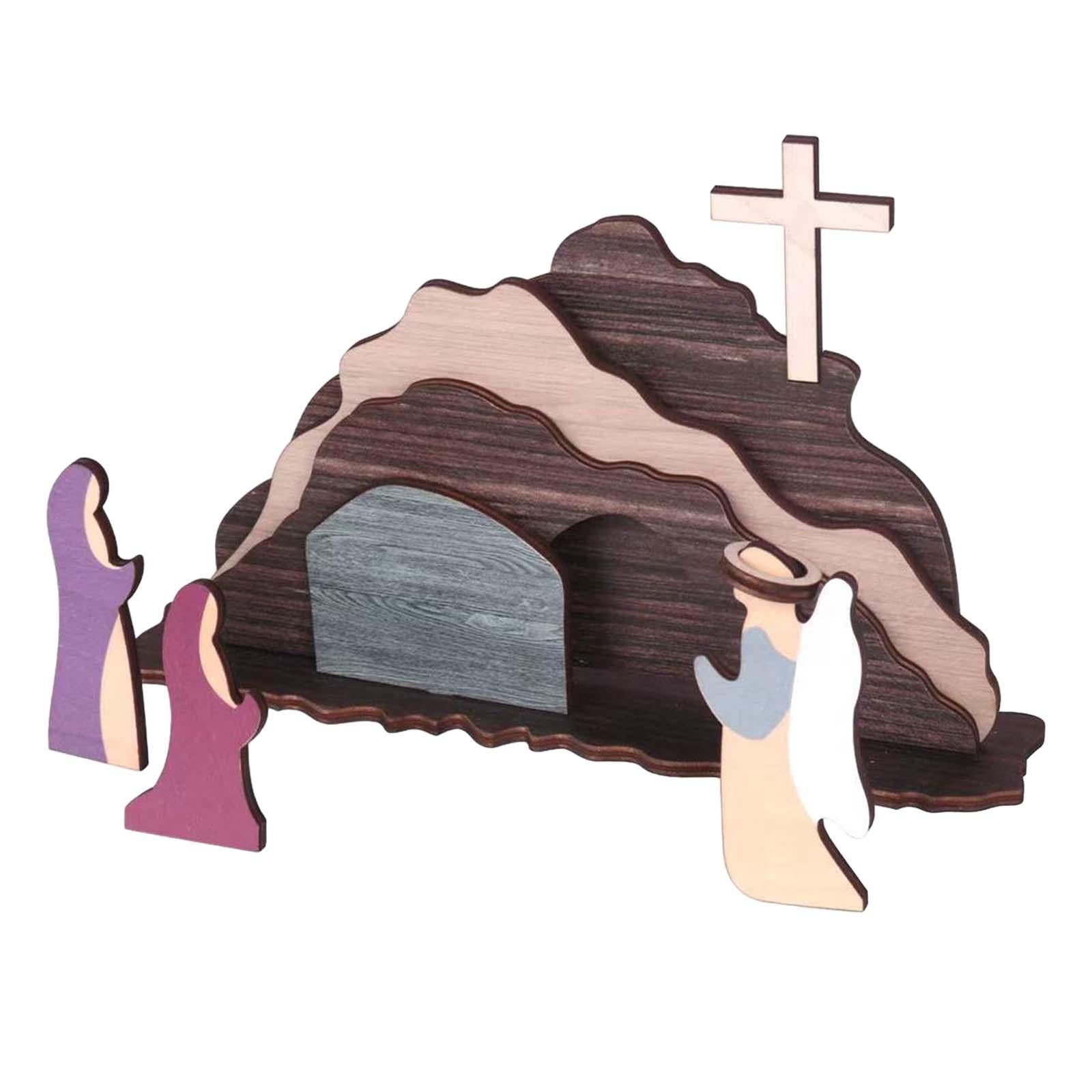 Easter Scene Figurine Risen Desktop Chirstian Decor Religious Nativity Scene