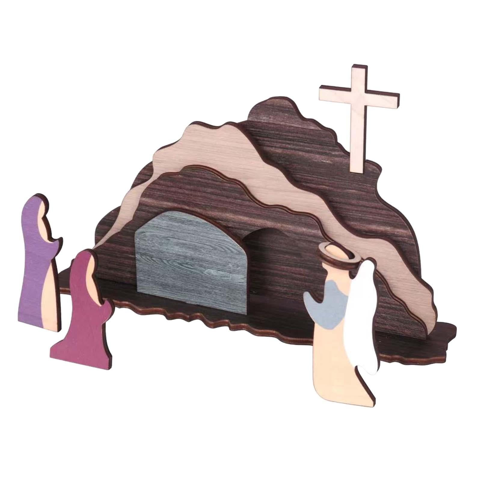 Easter Scene Figurine Risen Desktop Chirstian Decor Religious Nativity Scene