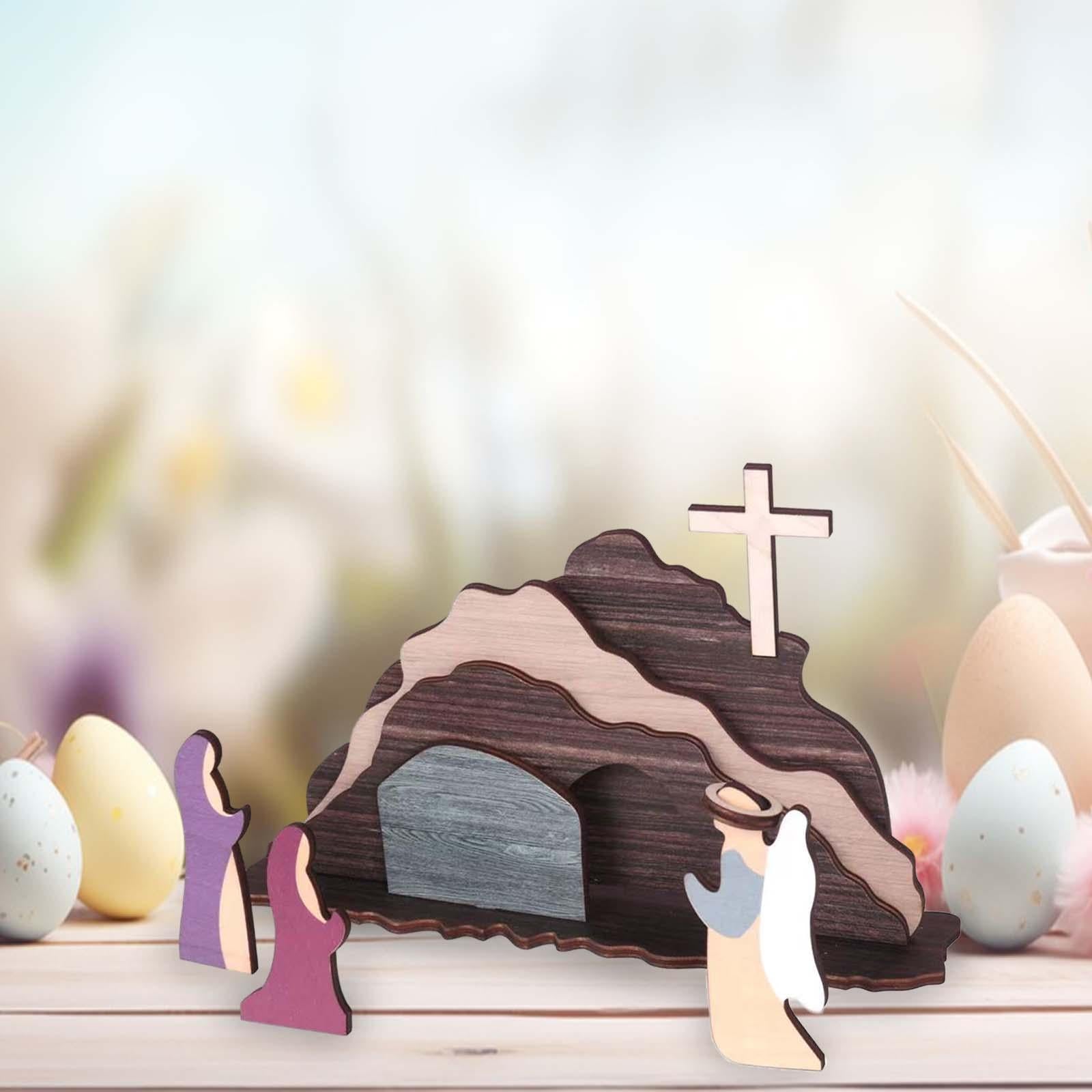 Easter Scene Figurine Risen Desktop Chirstian Decor Religious Nativity Scene