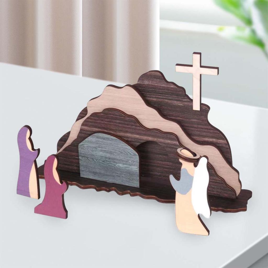 Easter Scene Figurine Risen Desktop Chirstian Decor Religious Nativity Scene