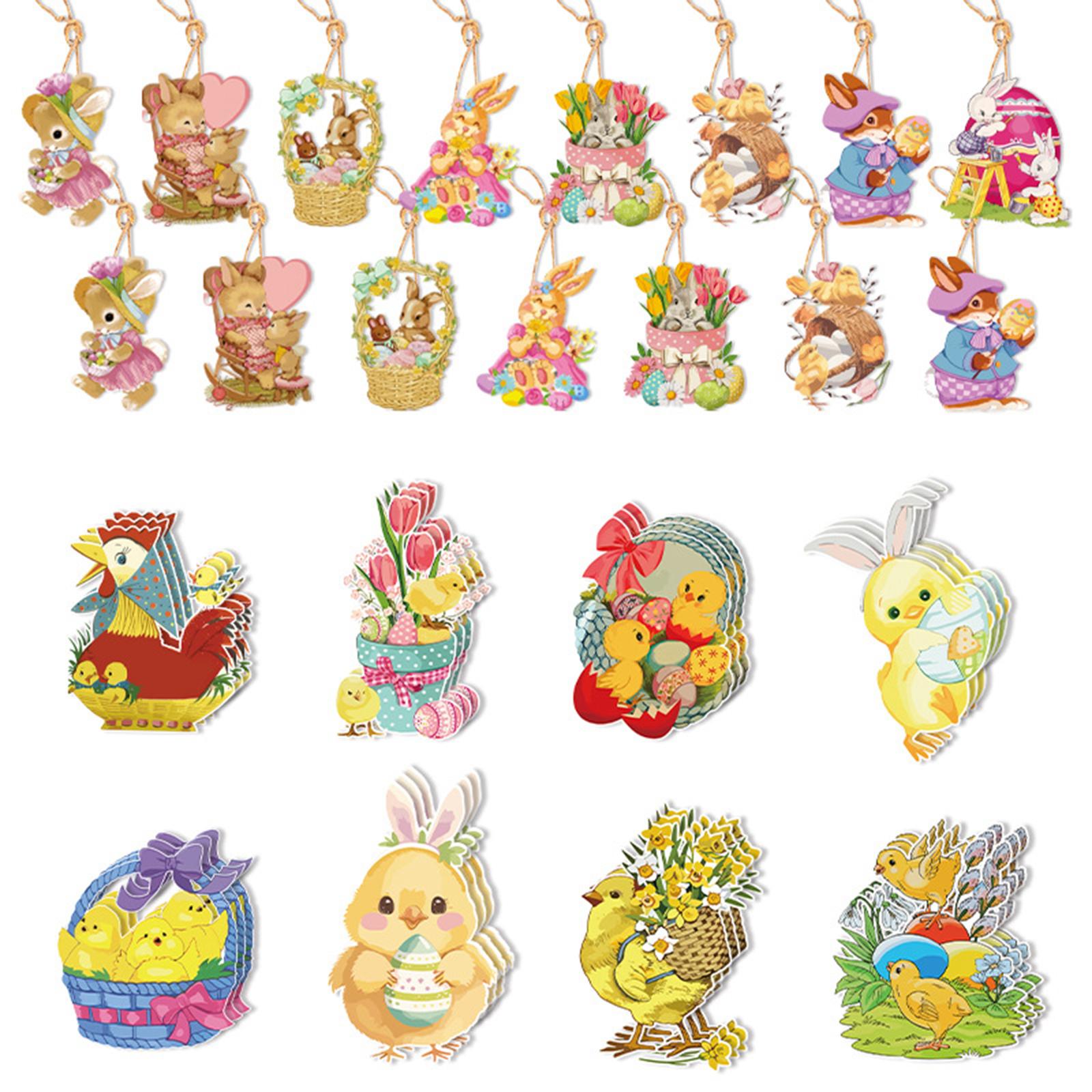 2x8Pcs Easter Decorations for The Home Hanging Ornaments for Wall Window Decor Style A