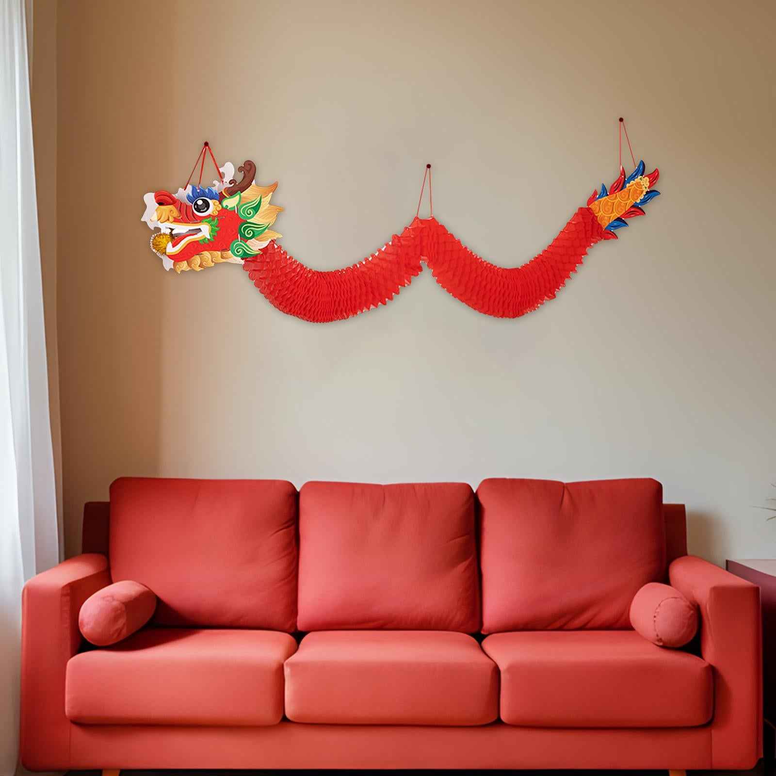 Chinese New Year Hanging Ornament Supermarket Mall Dragon Garland Decoration Length 2m