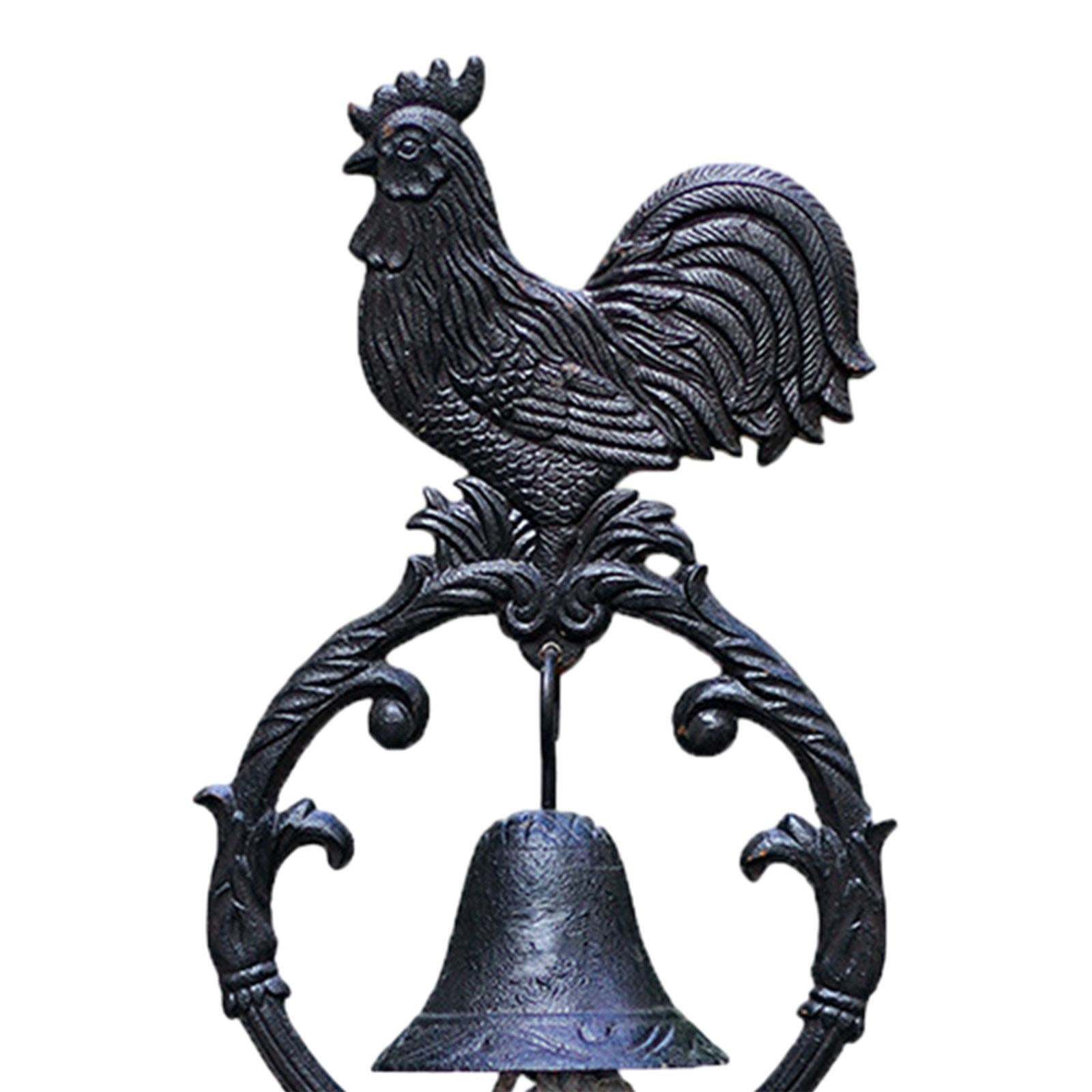 Tabletop Dinner Bell Garden Indoor Home Decor Yard Outside Rooster Bell