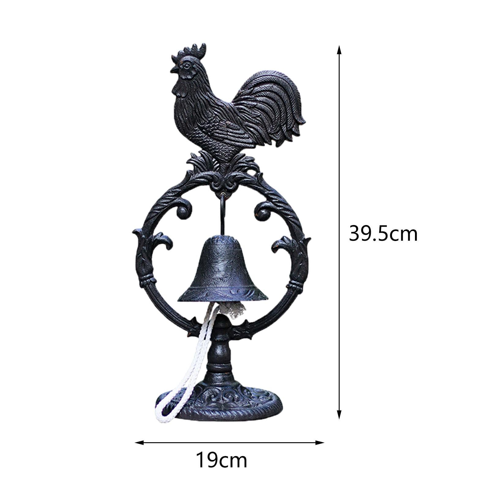 Tabletop Dinner Bell Garden Indoor Home Decor Yard Outside Rooster Bell