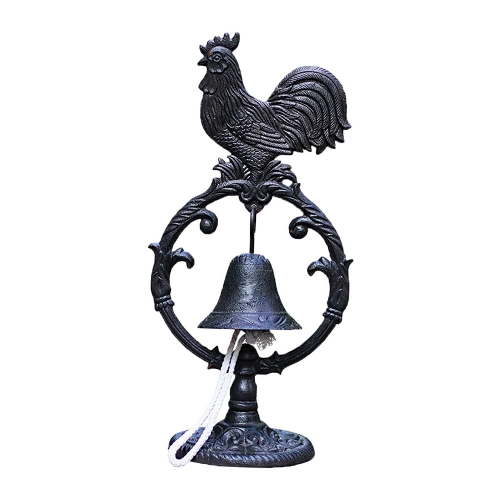 Tabletop Dinner Bell Garden Indoor Home Decor Yard Outside Rooster Bell