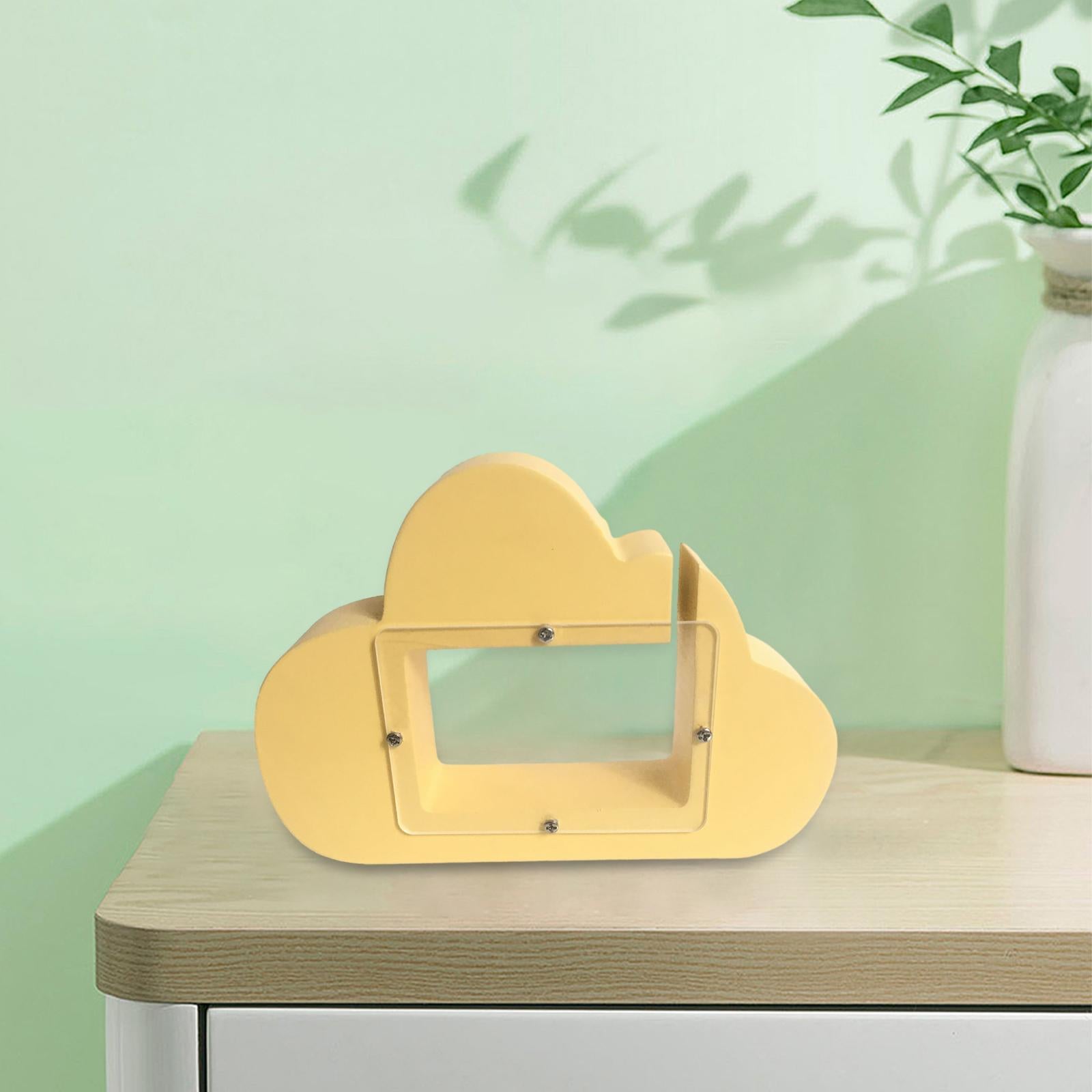 Piggy Bank Cloud Shape Storage Money Box for Wedding Vacation Birthday Gifts Creamy yellow