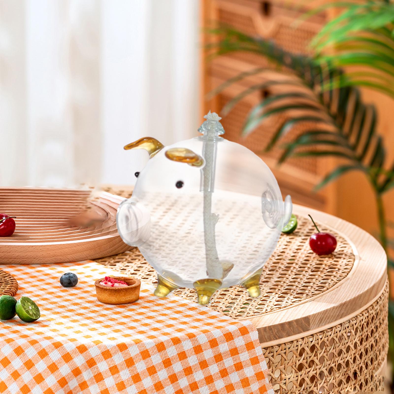 Cartoon Pig Glass Oil Lamp Party Oil Light for Home Decoration Desktop Decor Orange