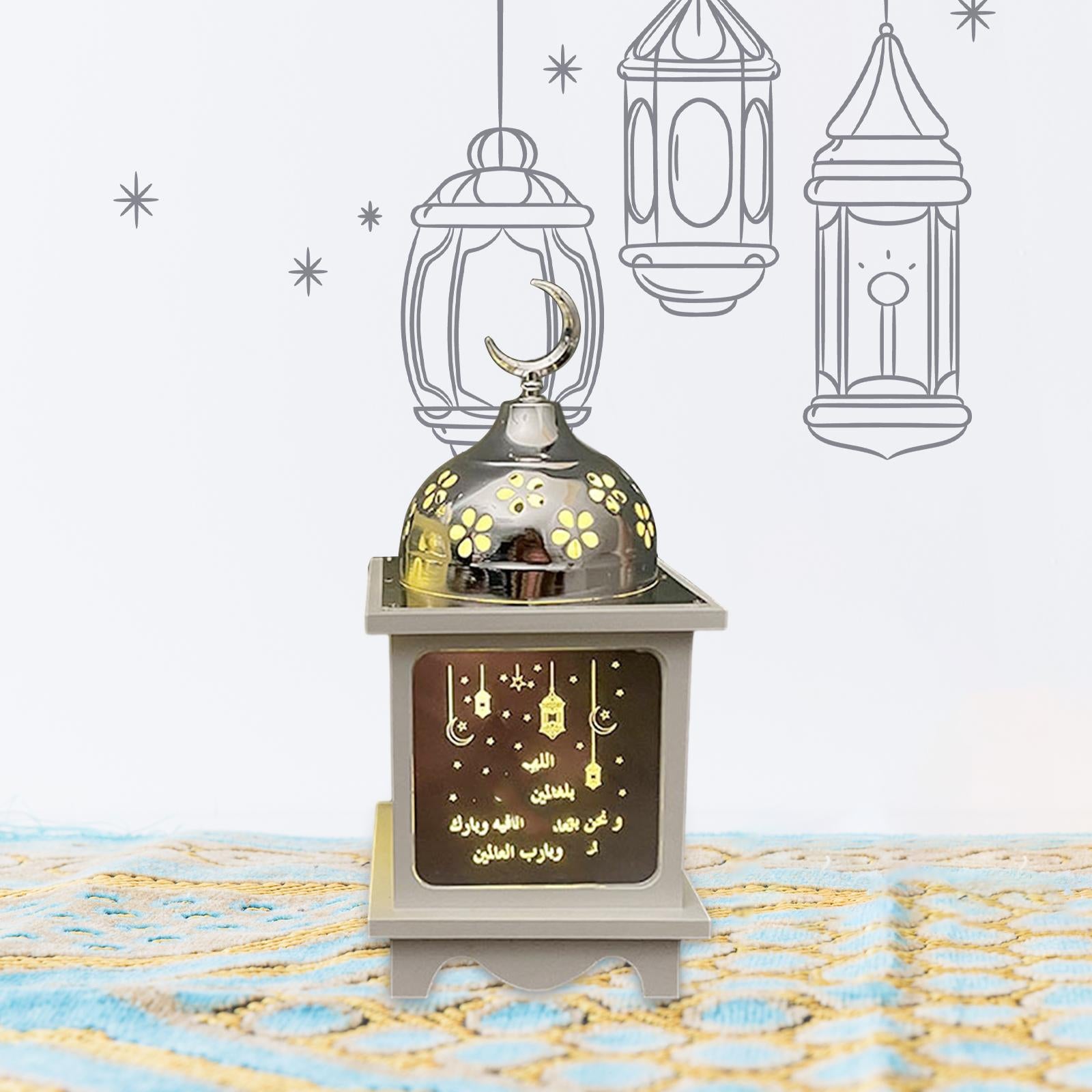 Ramadan Lantern Decorative Metal Home Decoration for Outdoor Tabletop Indoor Small