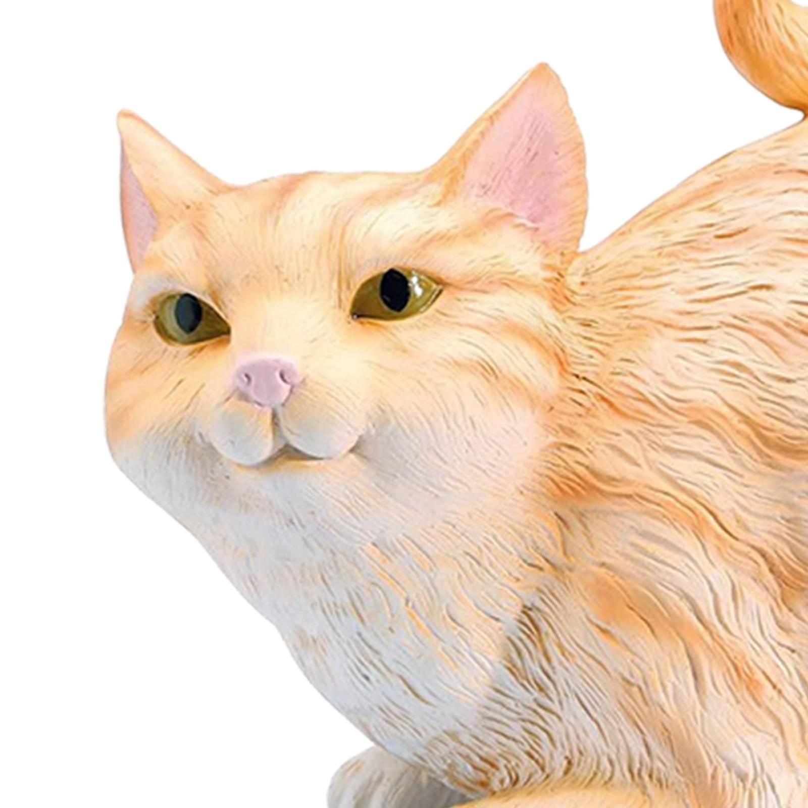 Cat Butt Tissue Holder Square Desk Decoration Ornament Decorative Cat Statue Orange