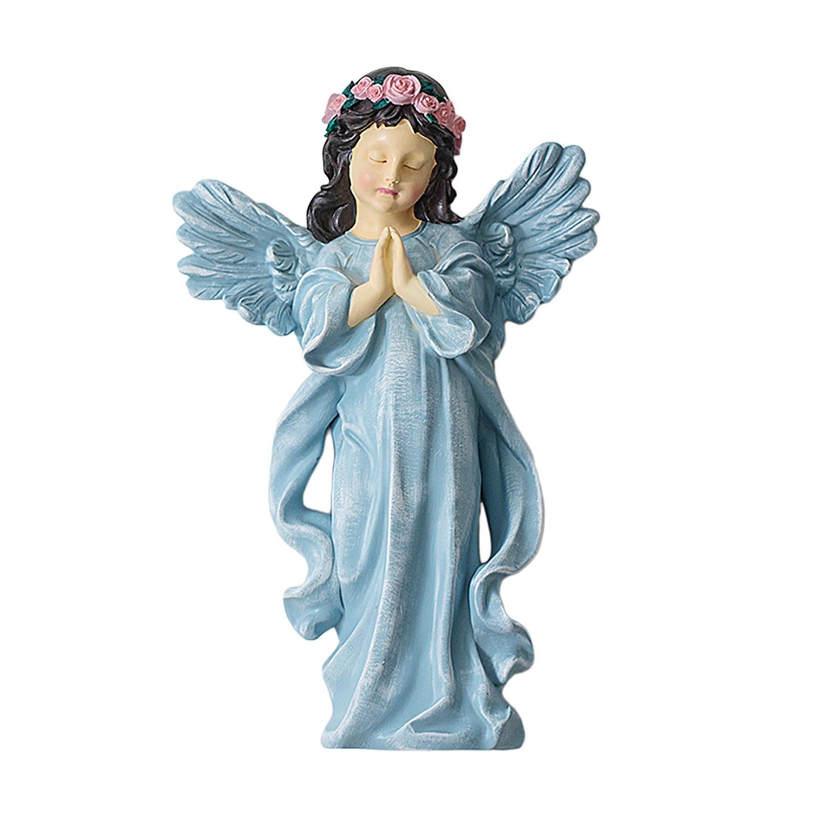 Angel Wall Sculpture Resin Cherub Statue for Sofa TV Background Home Bedroom Colorful
