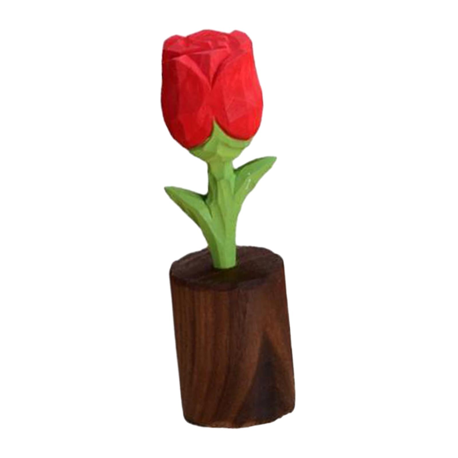 Artificial Wooden Flower Wooden Rose Ornaments for Wedding Arrangement Women