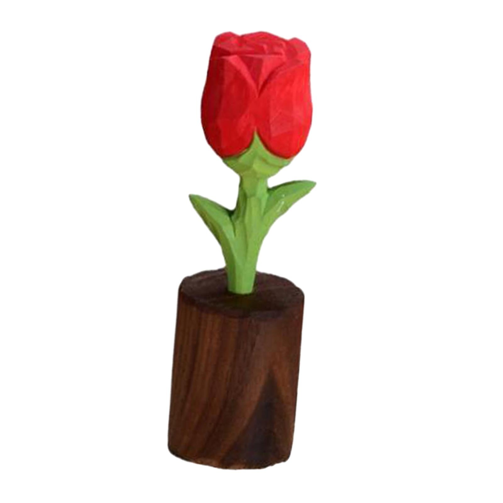 Artificial Wooden Flower Wooden Rose Ornaments for Wedding Arrangement Women