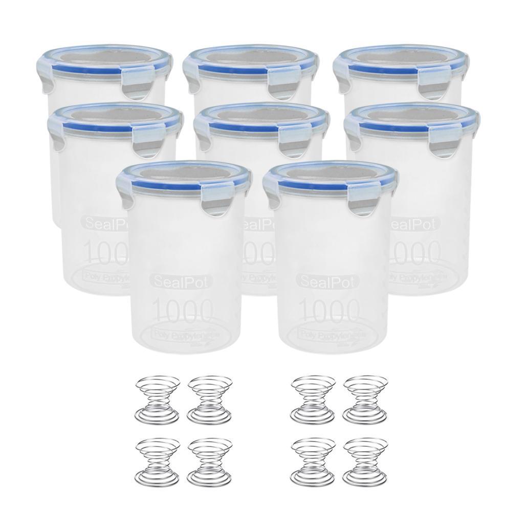 8x Paint Containers Durable 1000ml with Stainless Steel Mixing Ball Airtight