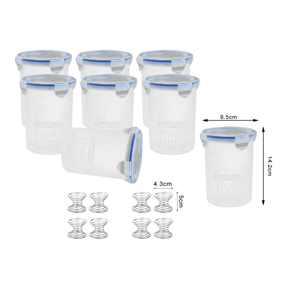 8x Paint Containers Durable 1000ml with Stainless Steel Mixing Ball Airtight