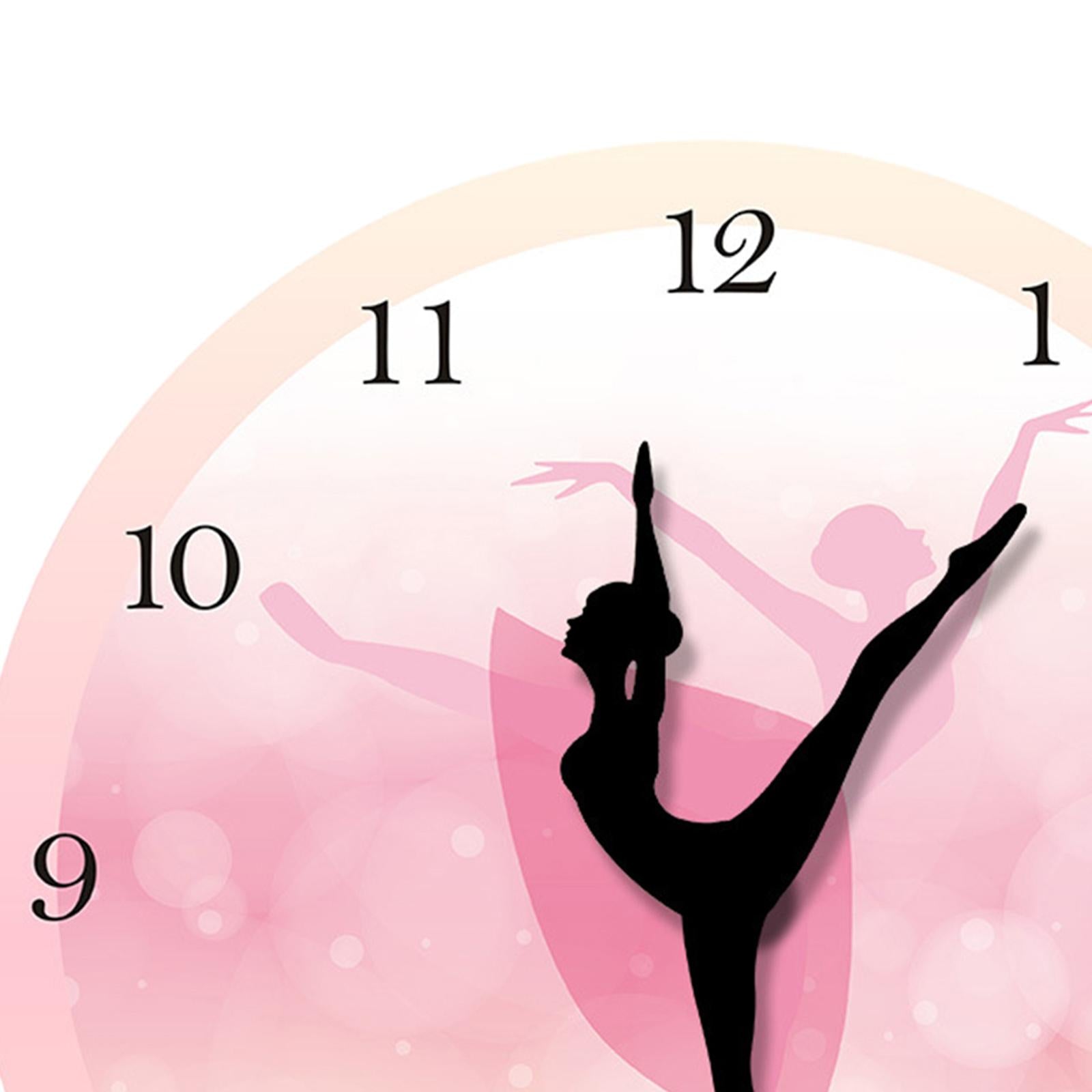 12inch Ballet Girl Wall Clock Decoration Battery Powered for Bedroom Stylish