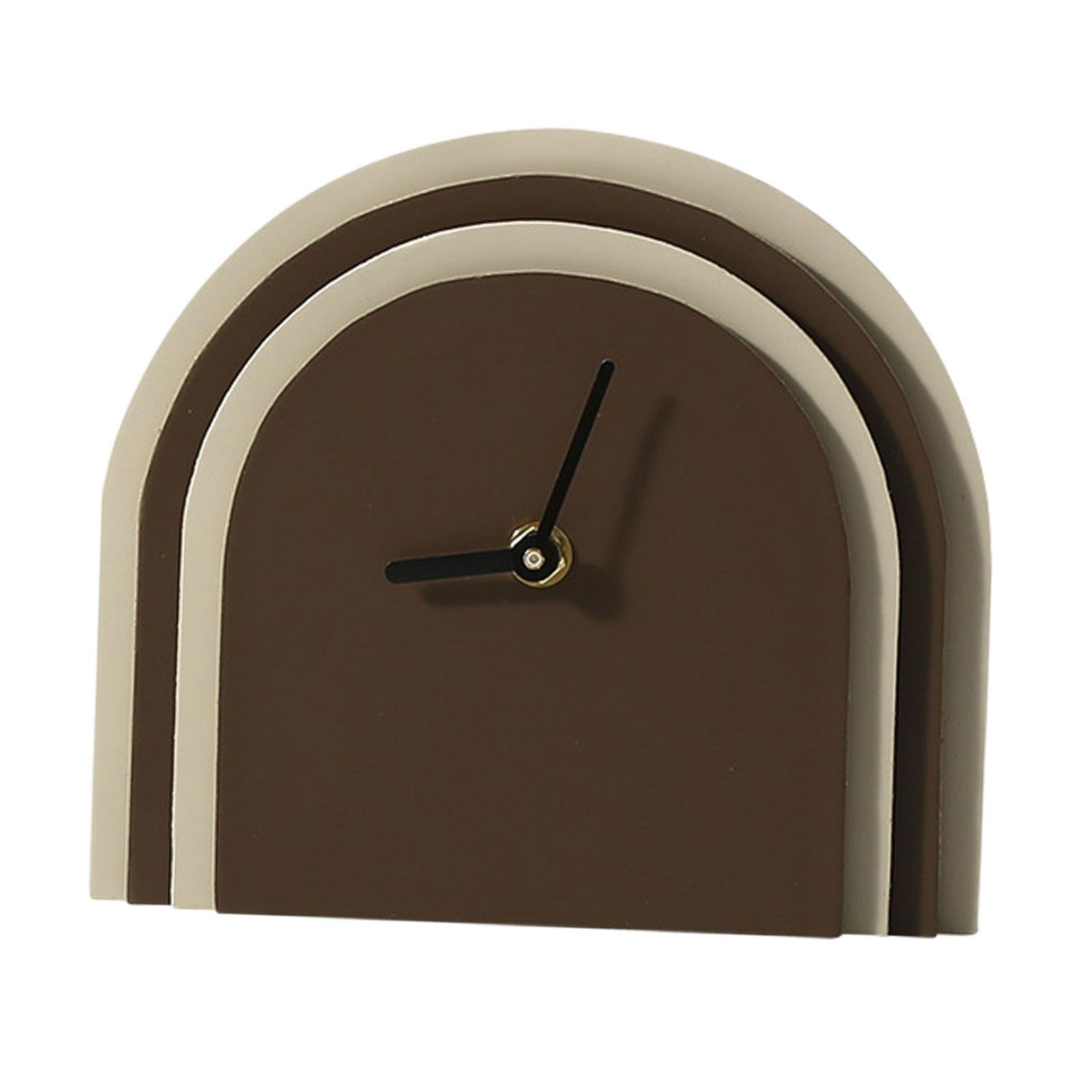 Clock Sculpture Figure Crafts Table Centerpieces Cabinet Table Clock Display Brown