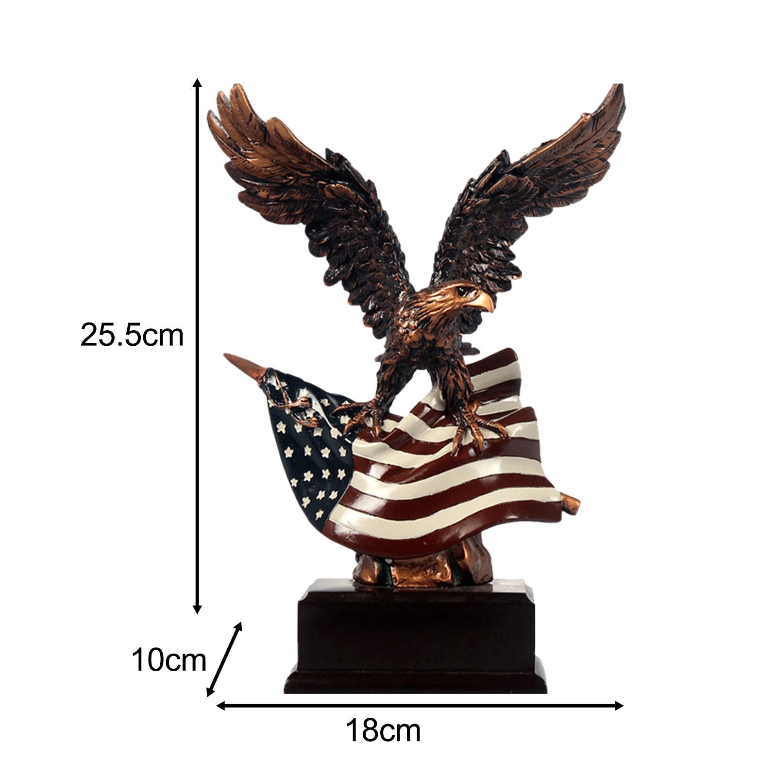 Eagle Sculpture with American Flag Modern Creative for Home Bookcase Bedroom