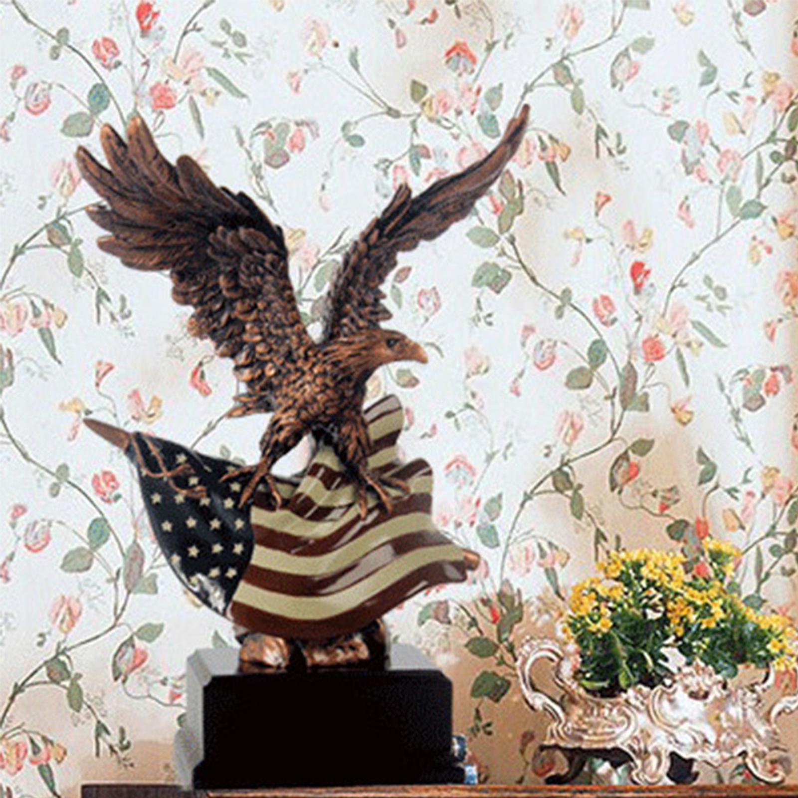 Eagle Sculpture with American Flag Modern Creative for Home Bookcase Bedroom