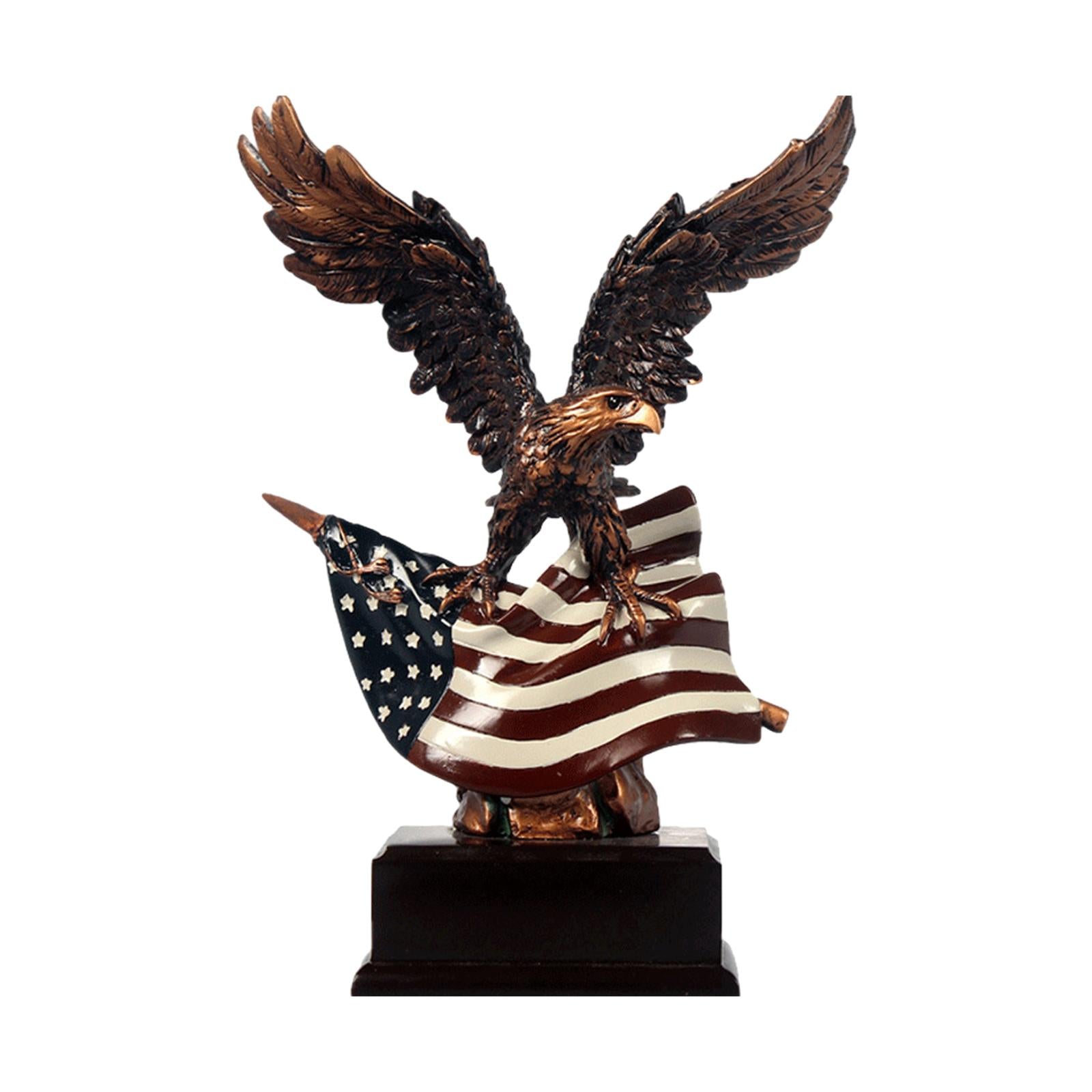 Eagle Sculpture with American Flag Modern Creative for Home Bookcase Bedroom