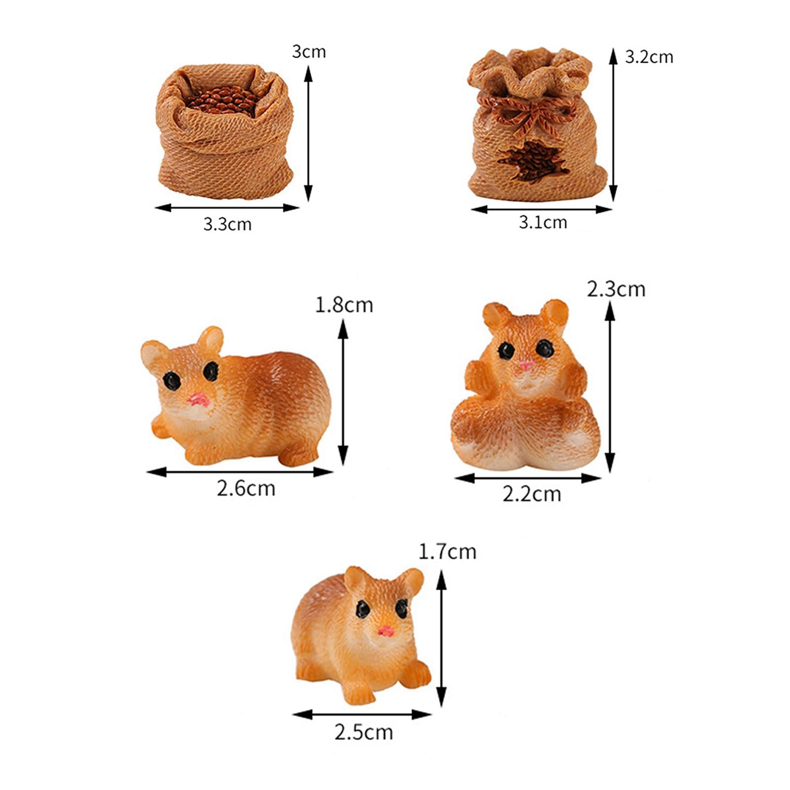 5 Pieces Squirrel Gunny Bag Statue Squirrel Gunny Bag Decor for Kitchen Home