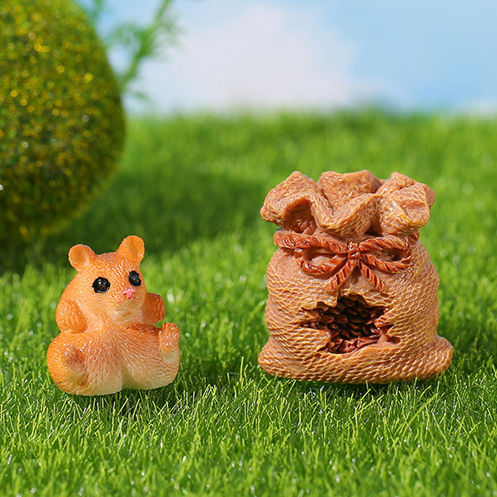 5 Pieces Squirrel Gunny Bag Statue Squirrel Gunny Bag Decor for Kitchen Home