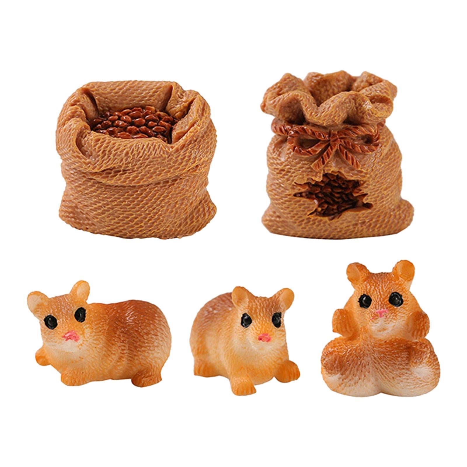 5 Pieces Squirrel Gunny Bag Statue Squirrel Gunny Bag Decor for Kitchen Home
