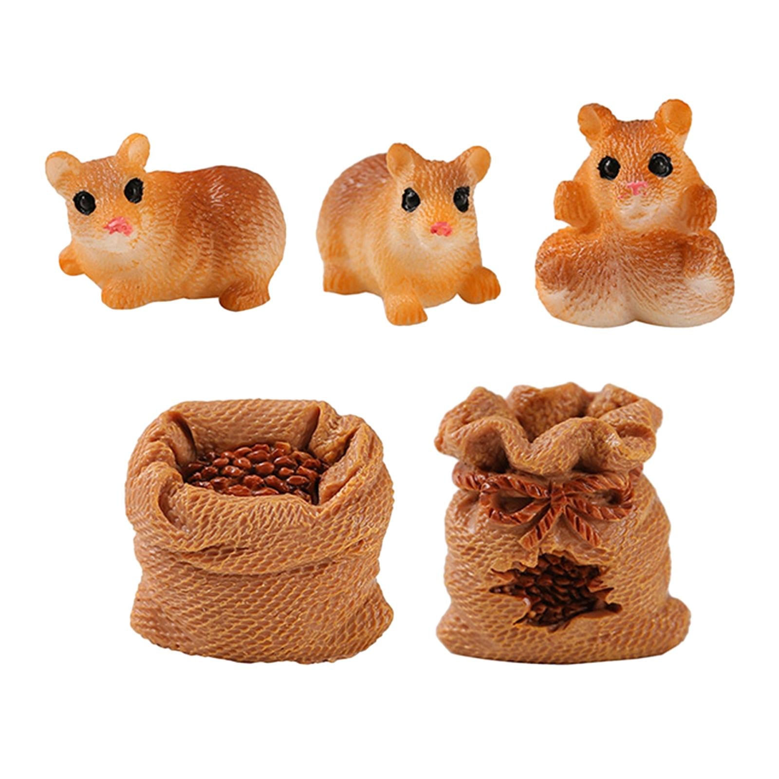 5 Pieces Squirrel Gunny Bag Statue Squirrel Gunny Bag Decor for Kitchen Home