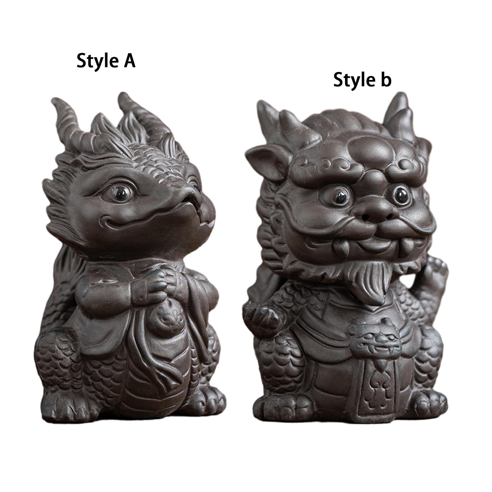 Tea Pet Ornament Decorative Pixiu Figurine for Accessory Living Room Stylish Style A