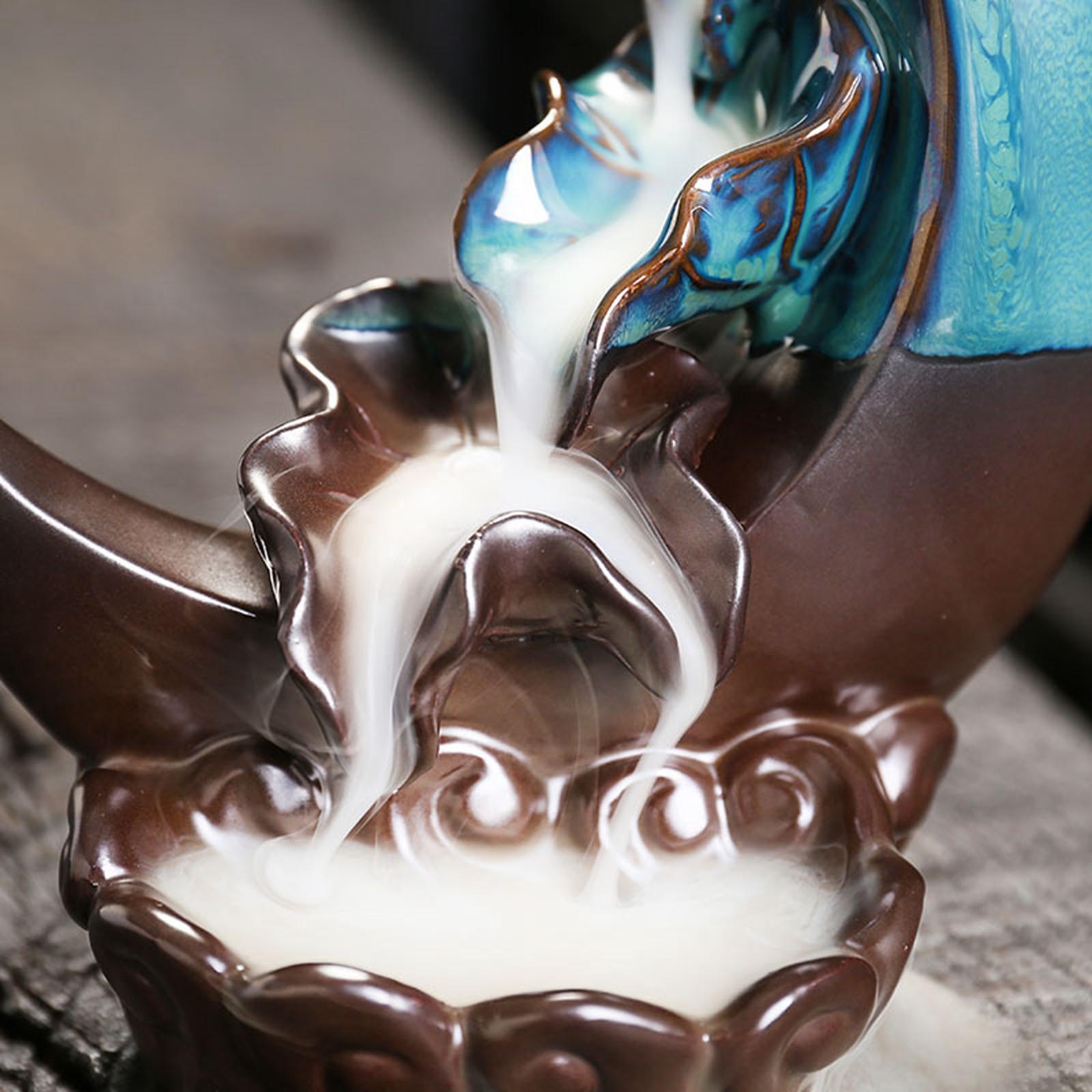 Ceramic Moon Backflow Incense Holder Multipurpose Home Decor for Living Room