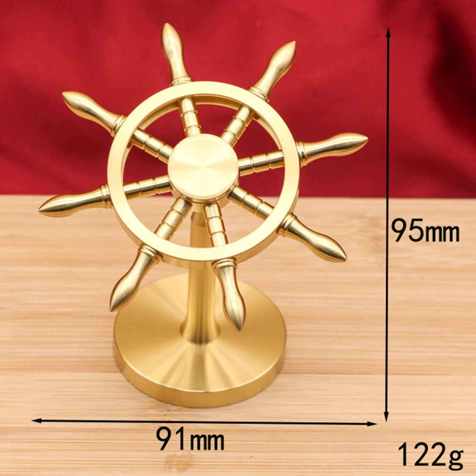 Ship Steering Wheel Boat Sculpture Gift Wealth for Tea Table Bookshelf Table