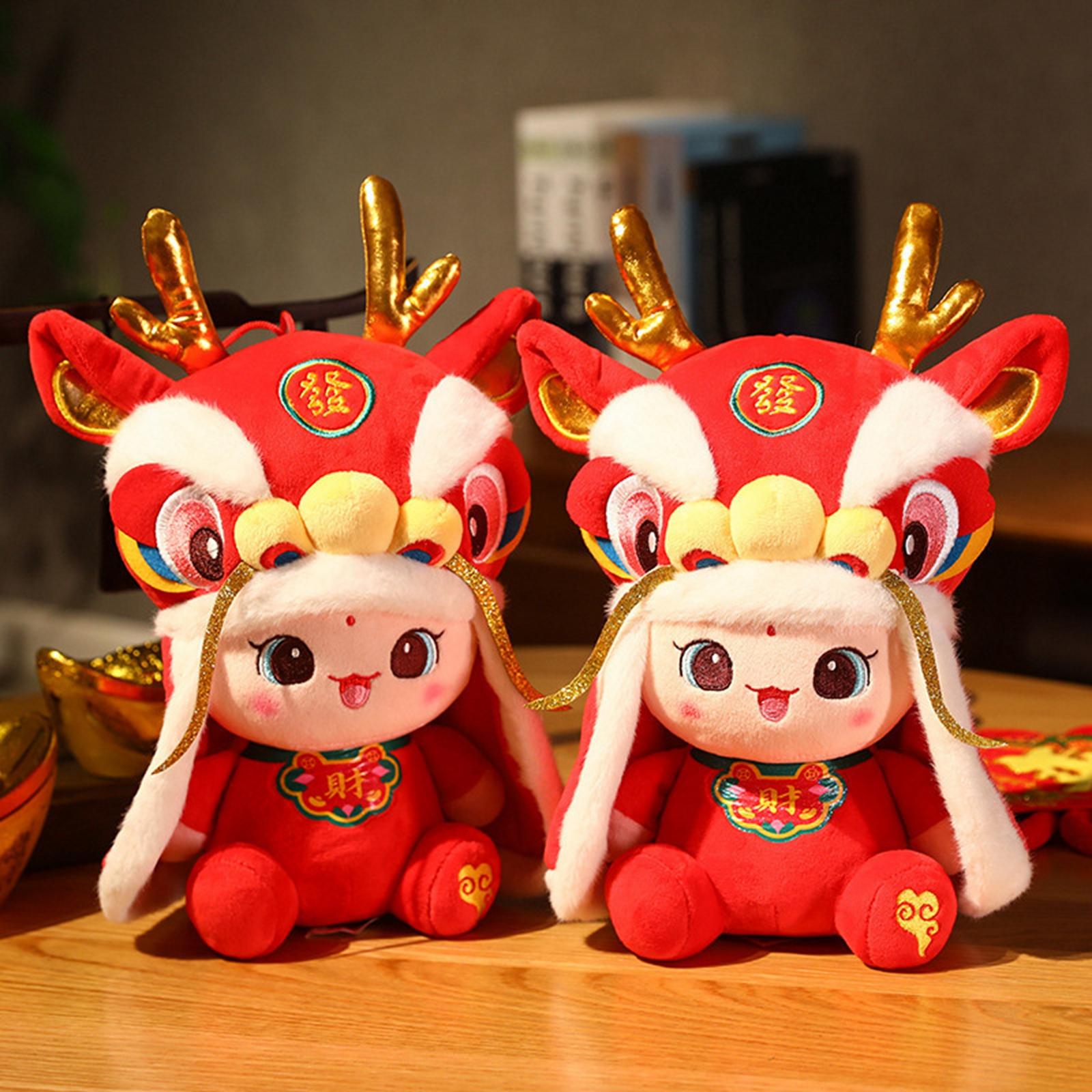 30cm Cartoon Chinese Dragon Stuffed Animal Toy Sofa Pillow for Birthday Gift