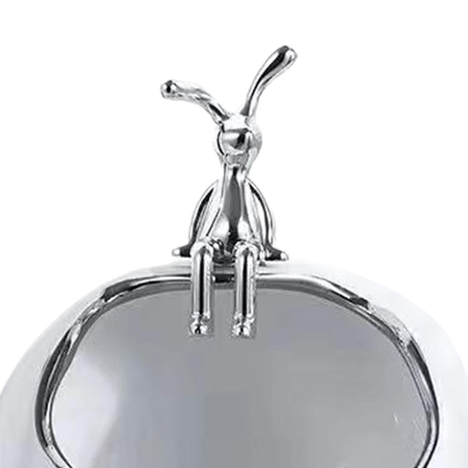 Rabbit Storage Box Statue for Desktop Apartment Decoration Entrance Corridor Sitting white