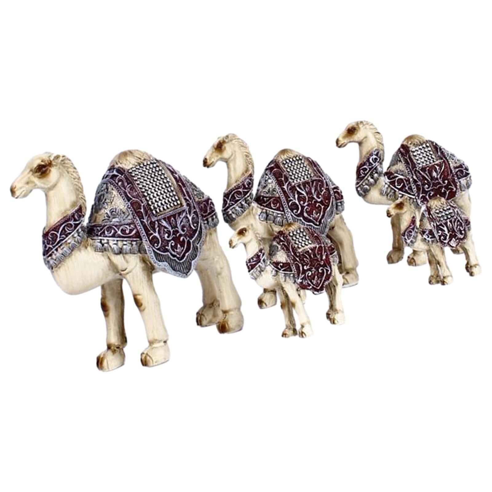 5x Resin Animal Sculpture Cute Desert Camel Miniature Figurines for Birthday