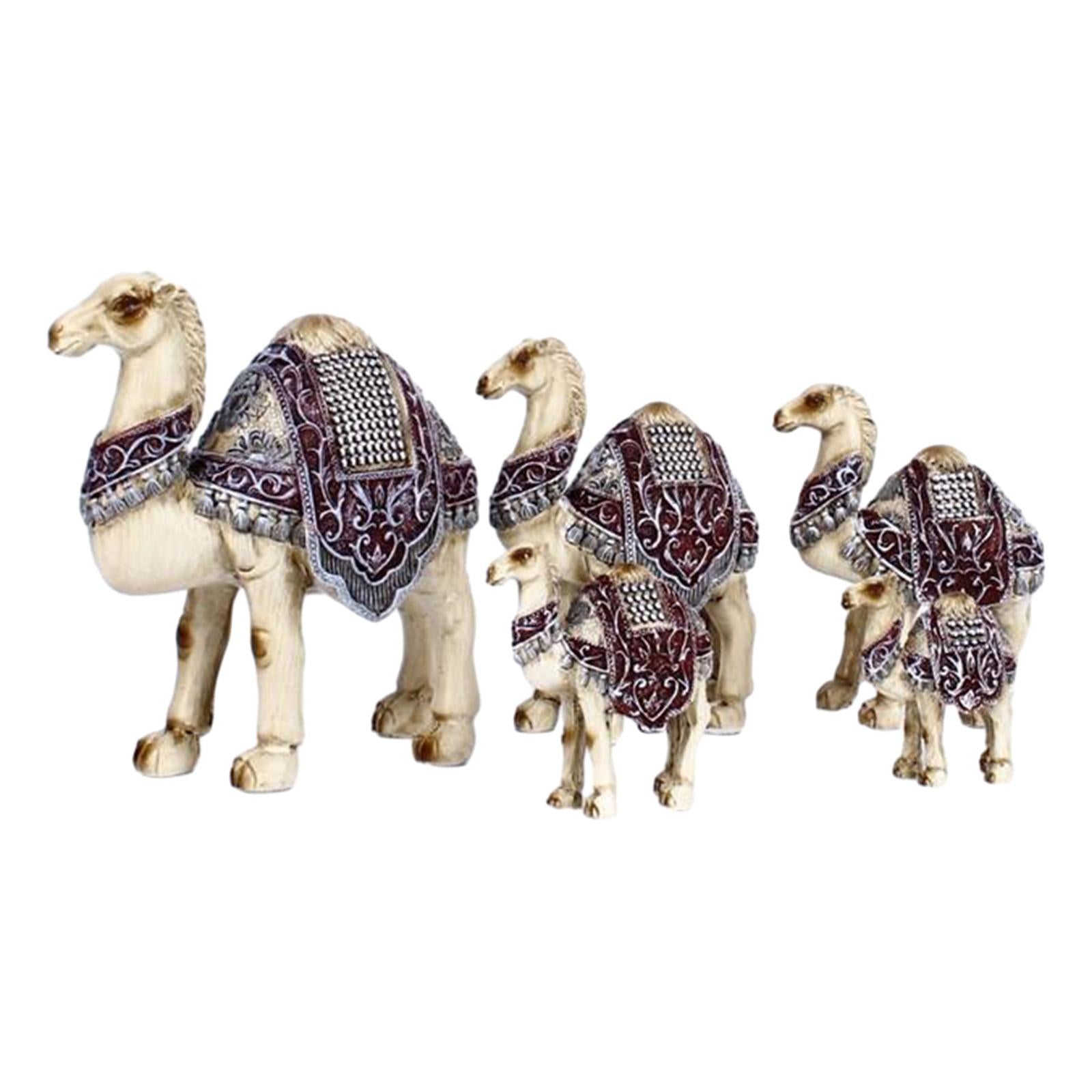 5x Resin Animal Sculpture Cute Desert Camel Miniature Figurines for Birthday