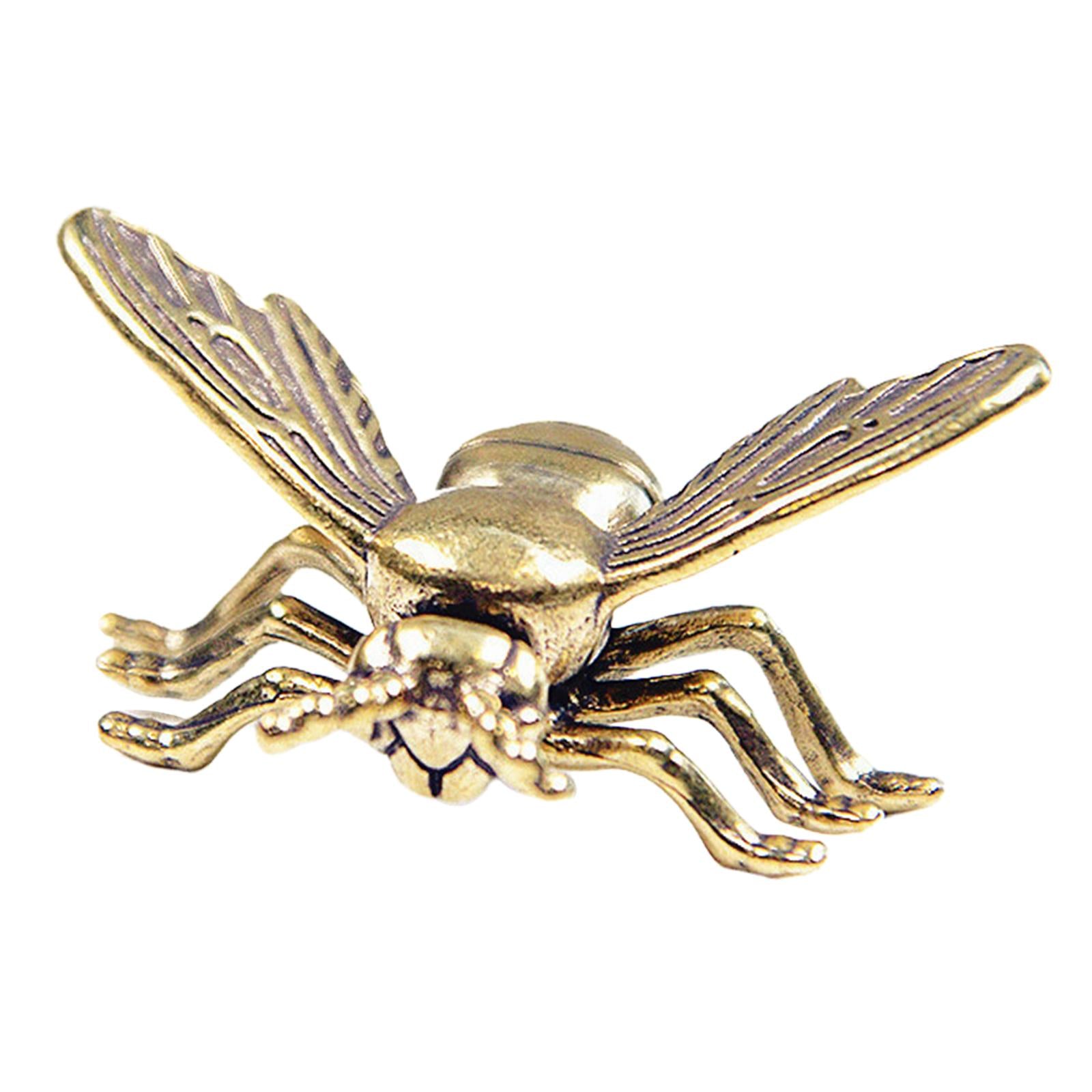 Bee Figurine Tea Pet Metal Small Bee Decoration for Bookself Desk Home Decor